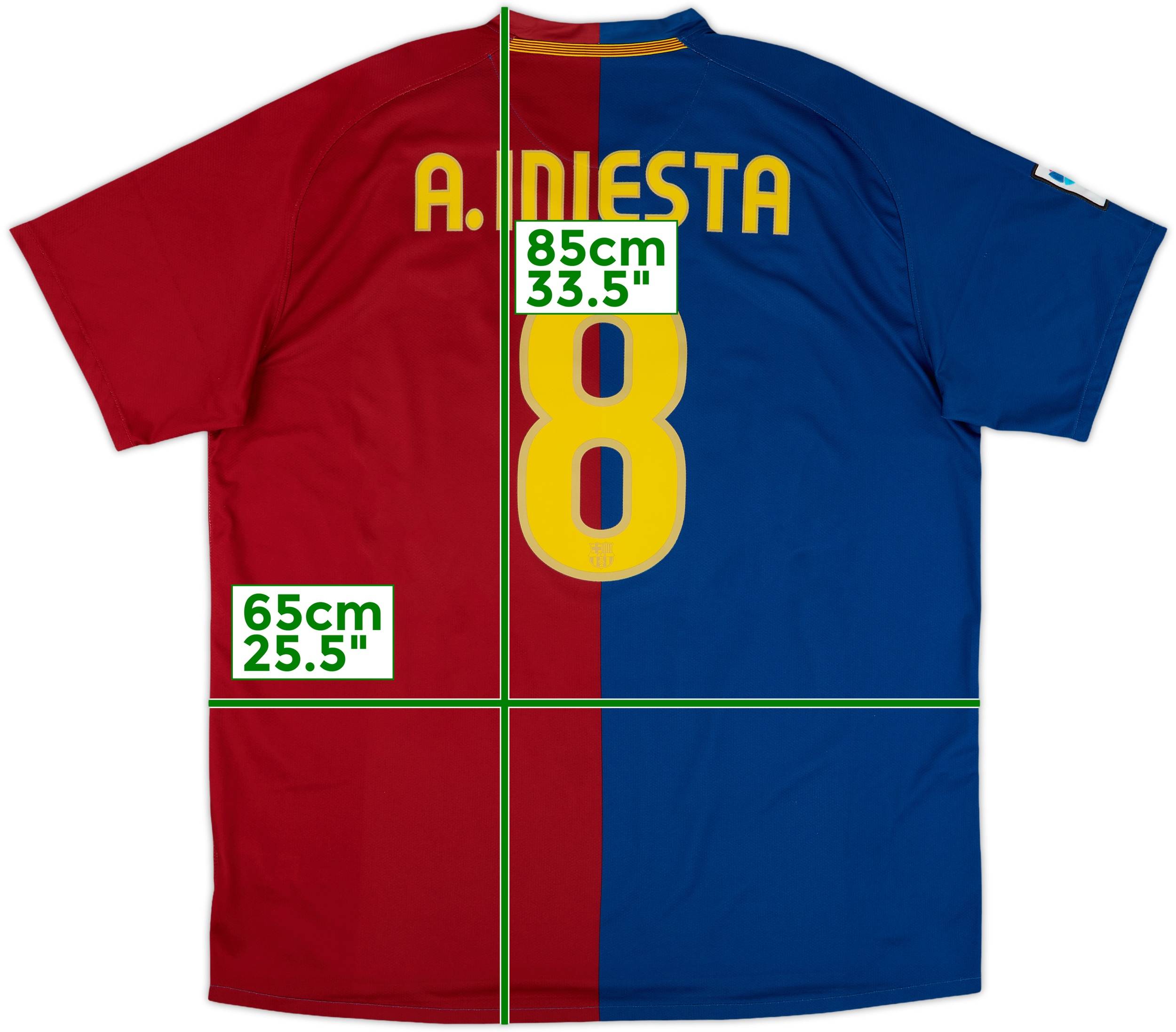 2008-09 Barcelona Home Shirt A.Iniesta #8 - 9/10 - (XXL)