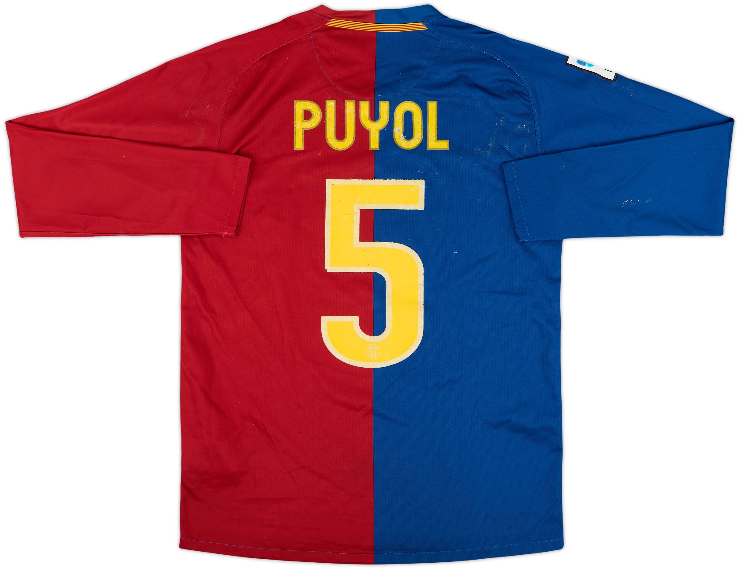 2008-09 Barcelona Home L/S Shirt Puyol #5 - 5/10 - (S)