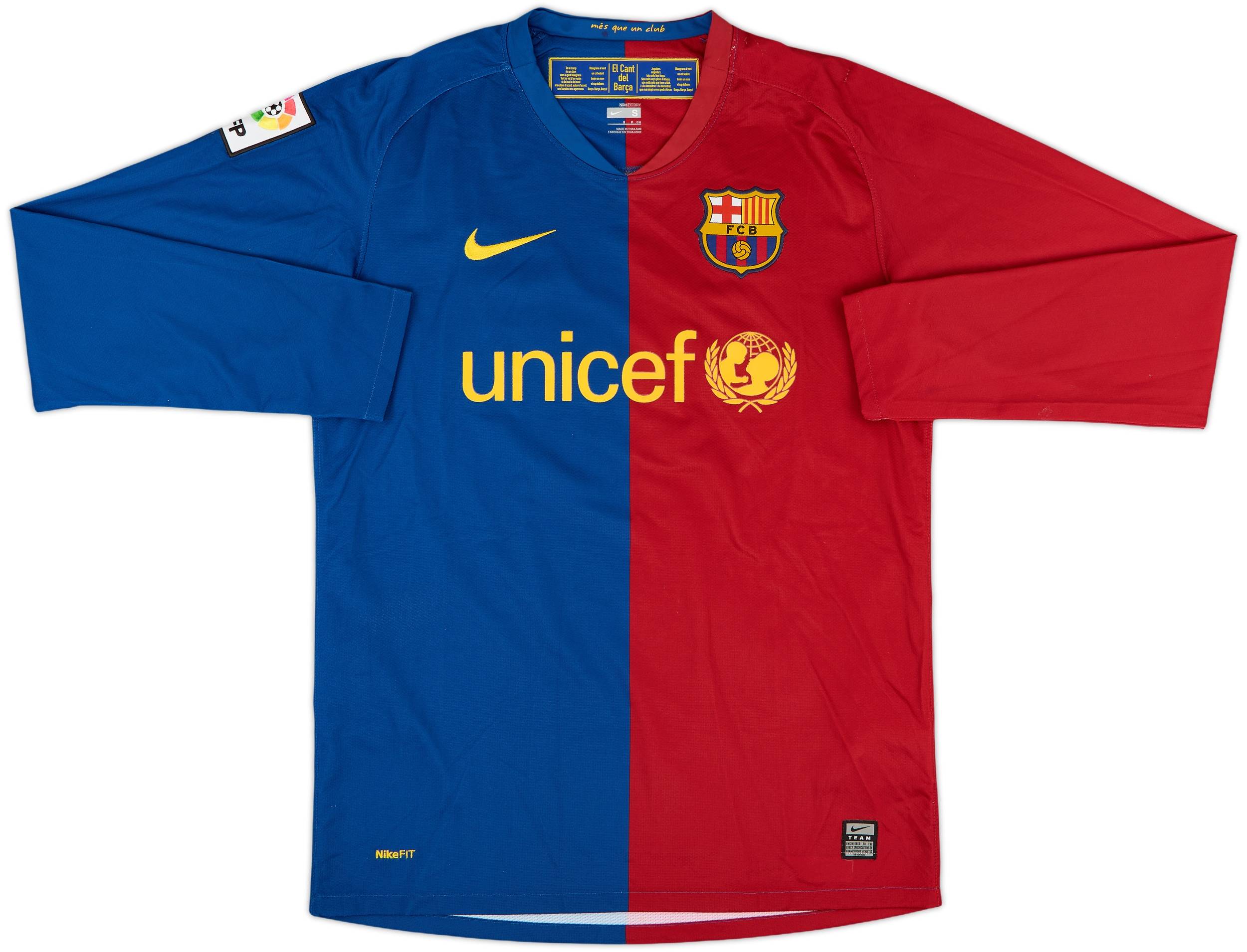 2008-09 Barcelona Home L/S Shirt Puyol #5 - 5/10 - (S)