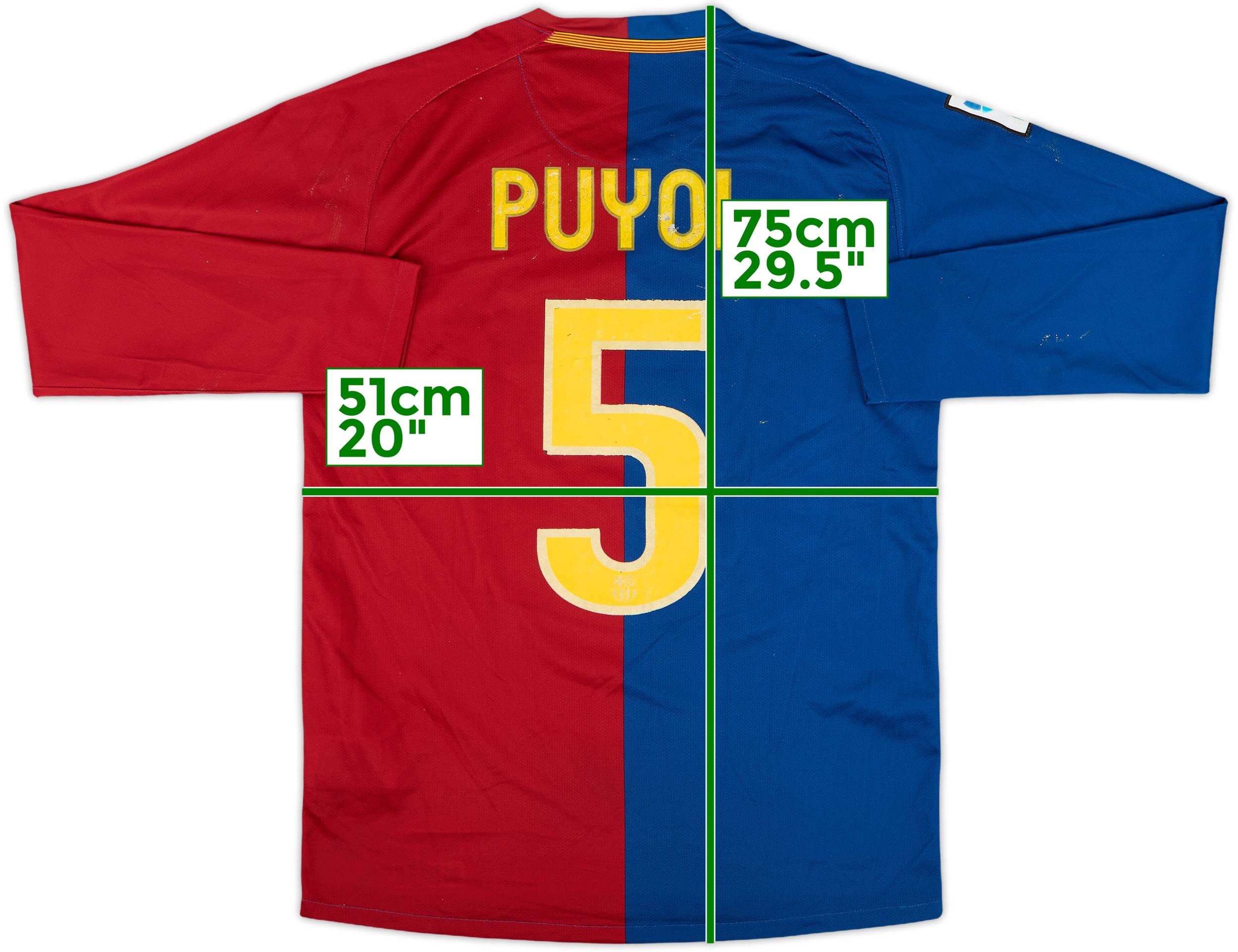 2008-09 Barcelona Home L/S Shirt Puyol #5 - 5/10 - (S)