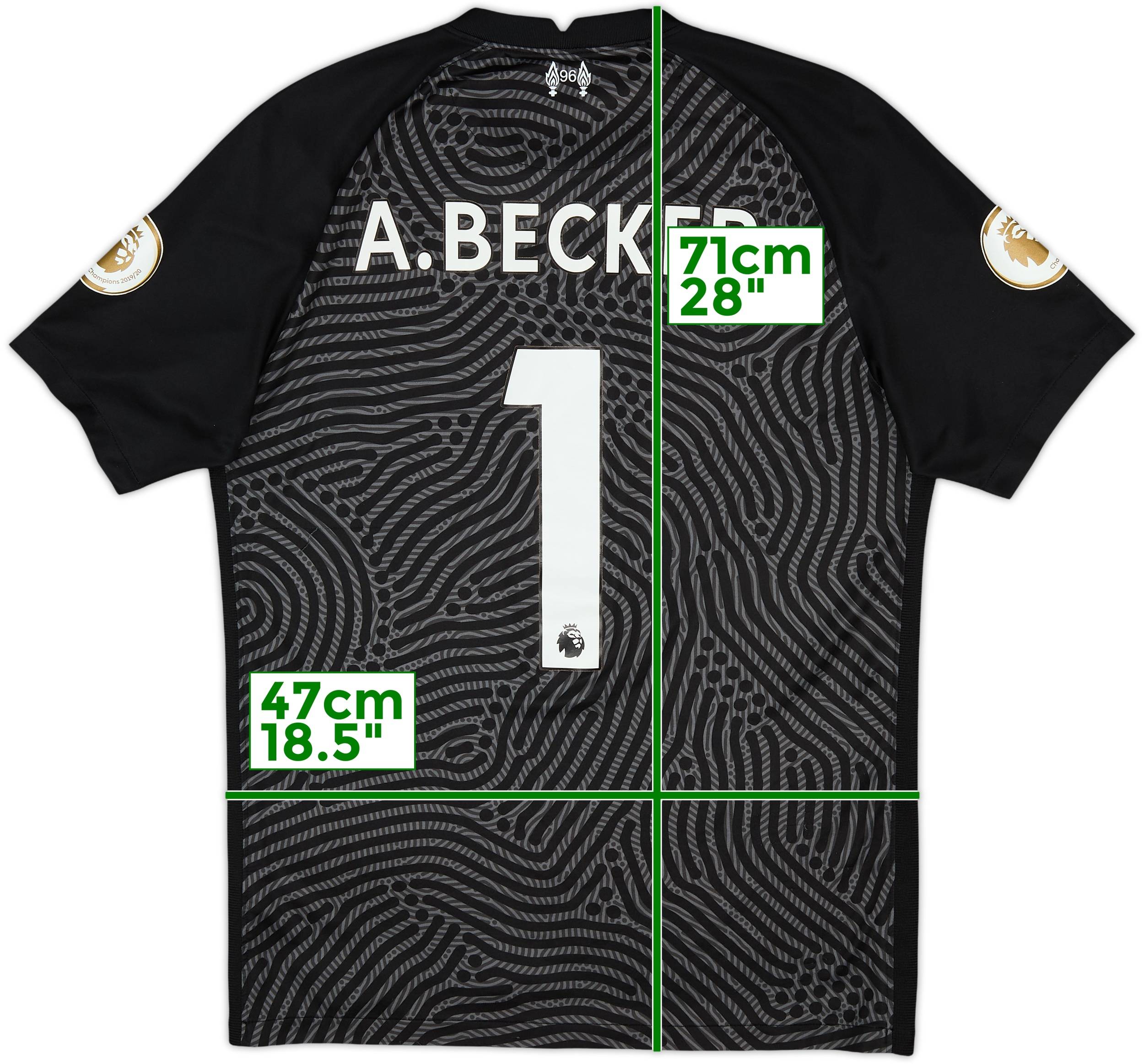 Camiseta de portero S/S del Liverpool 2020-21 A.Becker #1 - 9/10 - (M)