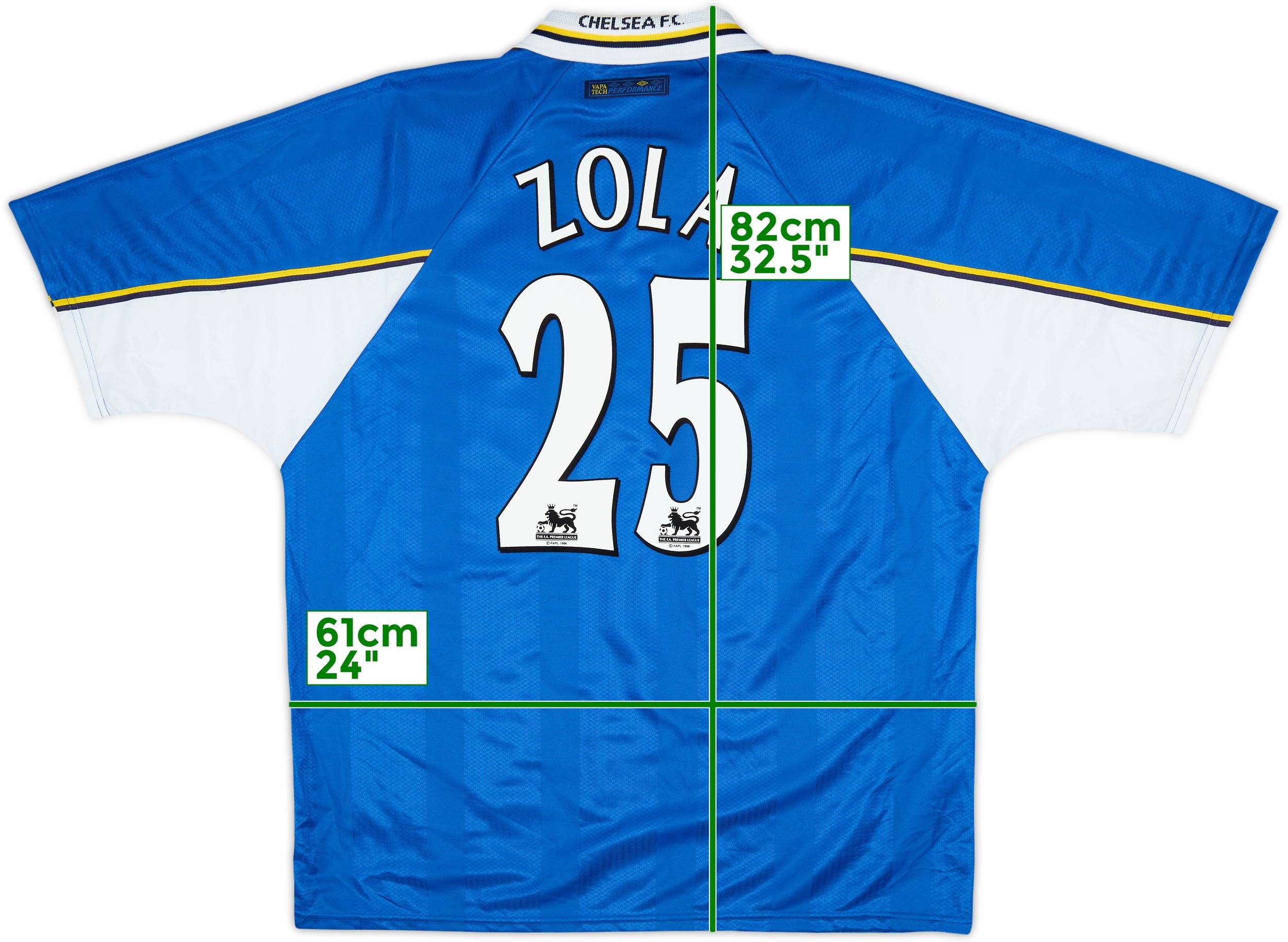 1997-99 Chelsea Home Shirt Zola #25 - 9/10 - (XXL)