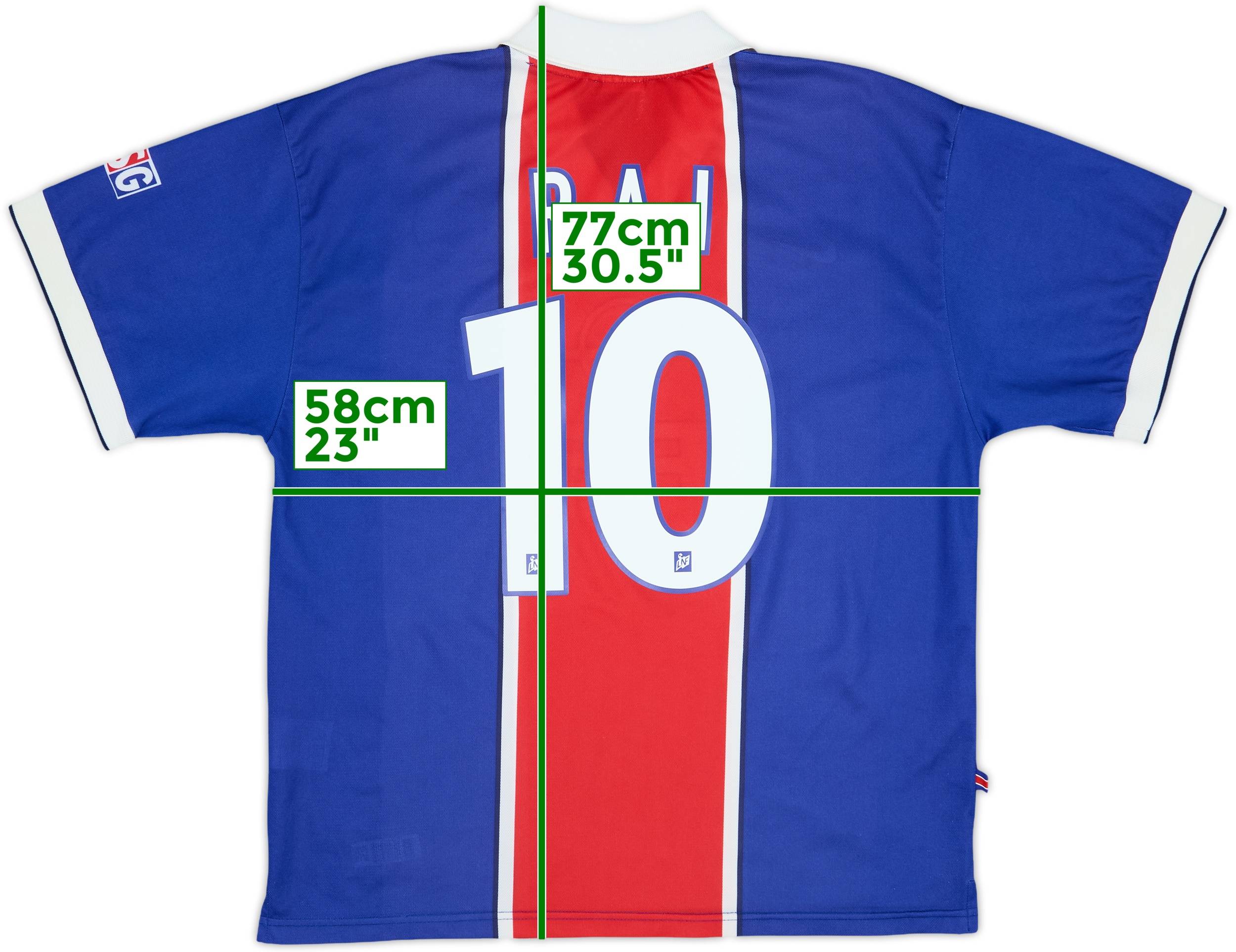 1997-98 Paris Saint-Germain Home Shirt Rai #10 - 9/10 - (L)