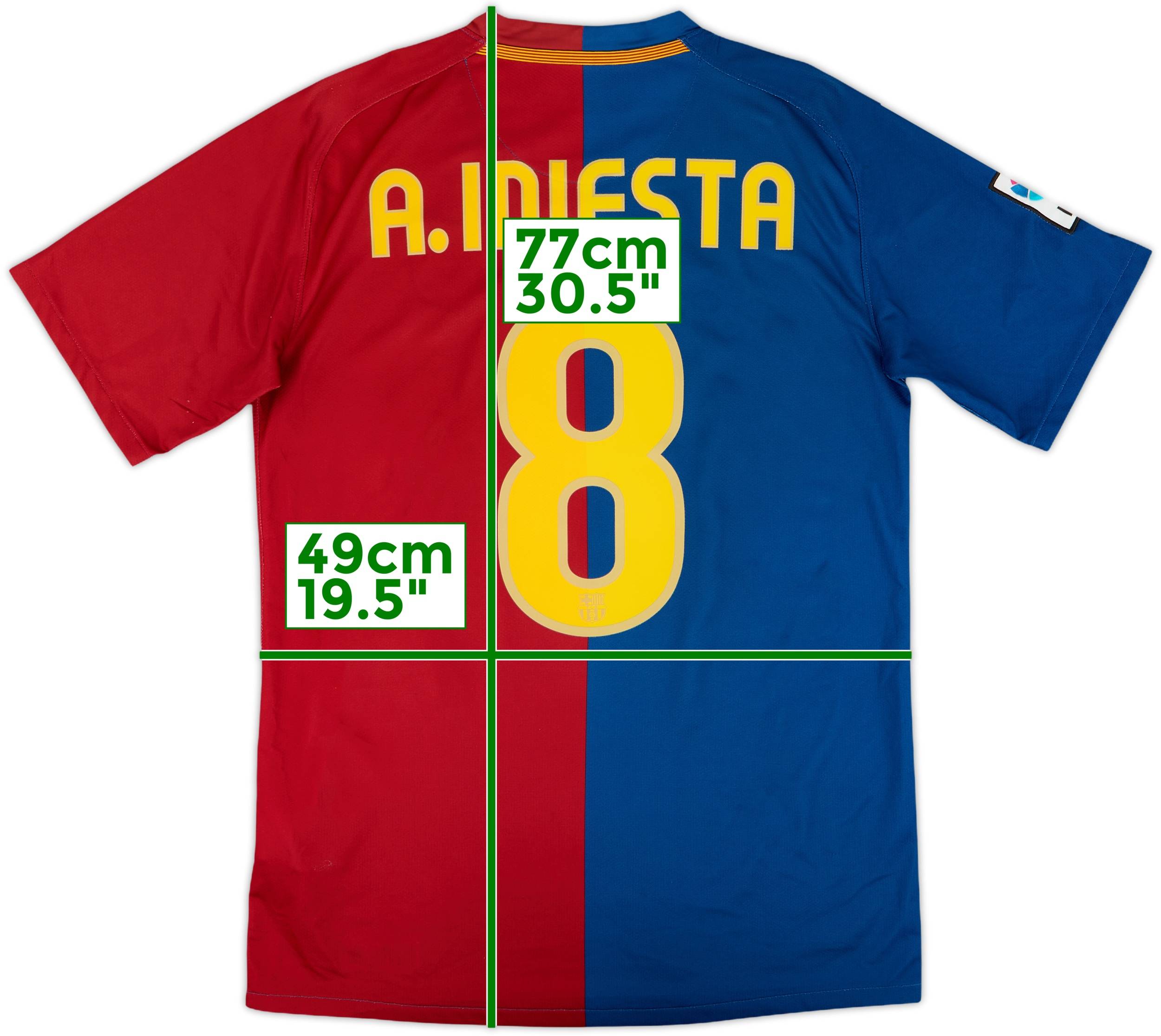 FC Barcelona A. INIESTA 8番シャツ 2008-09 Barcelona Home Shirt A.Iniesta #8 - 6/10 - (S)