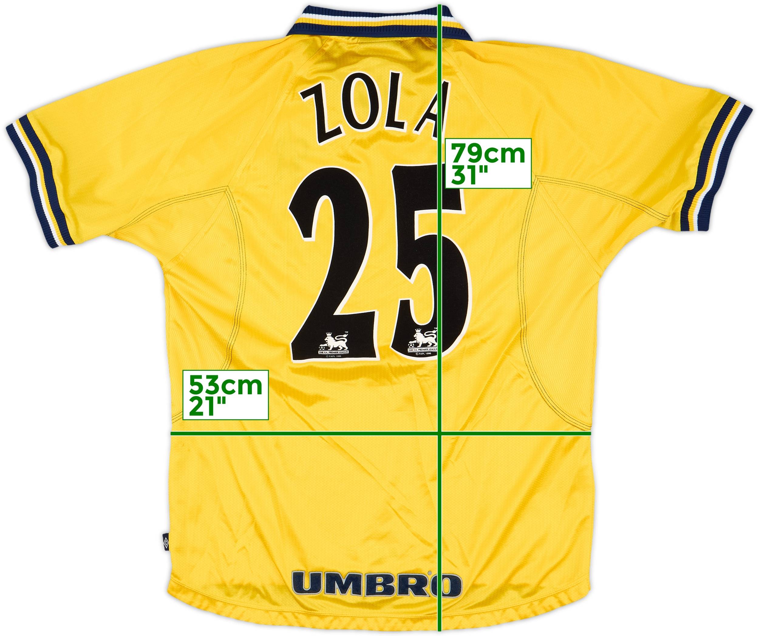 1998-00 Chelsea Third Shirt Zola #25 - 8/10 - (L)