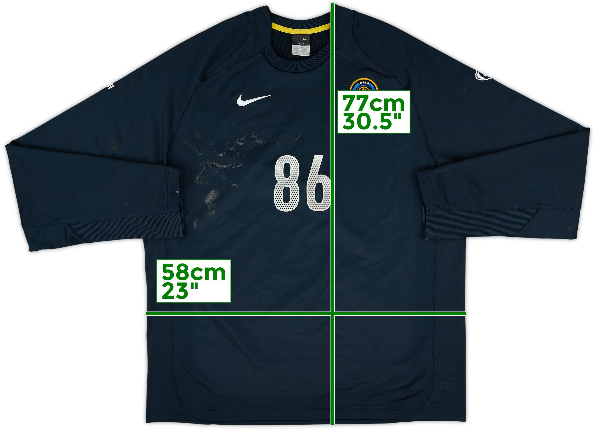 2006-07 Inter Milan Player Issue Nike Sweat Top #86 - 4/10 - (L)