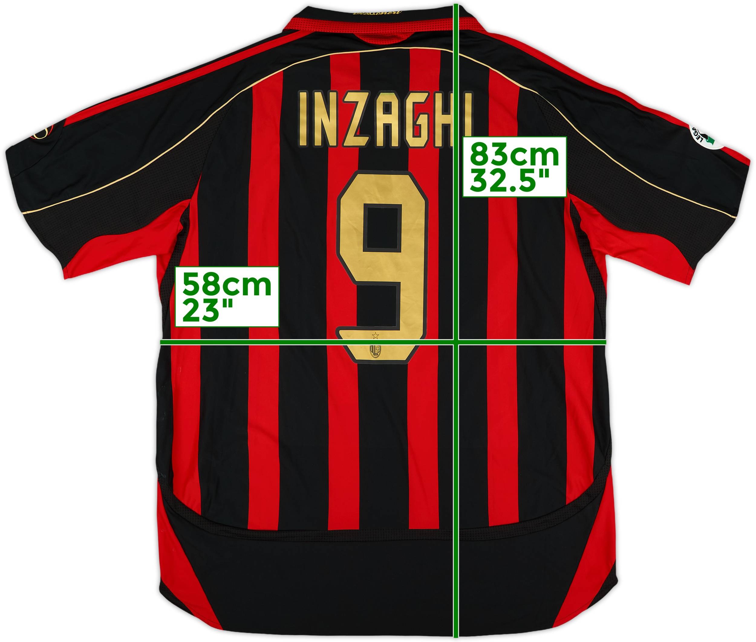 2006-07 AC Milan Home Shirt Inzaghi #9 - 6/10 - (XL)