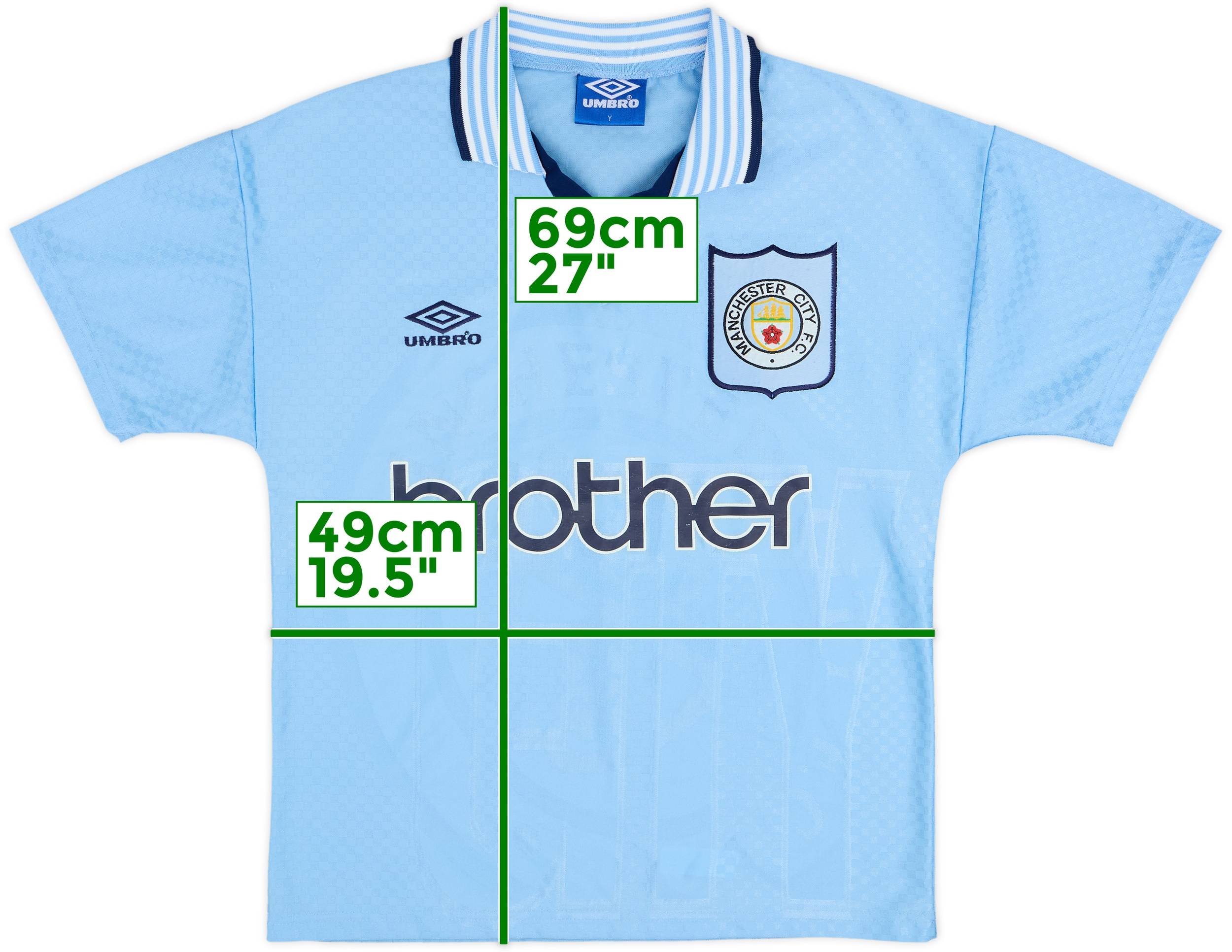 1995-97 Manchester City Home Shirt - 8/10 - (Y)