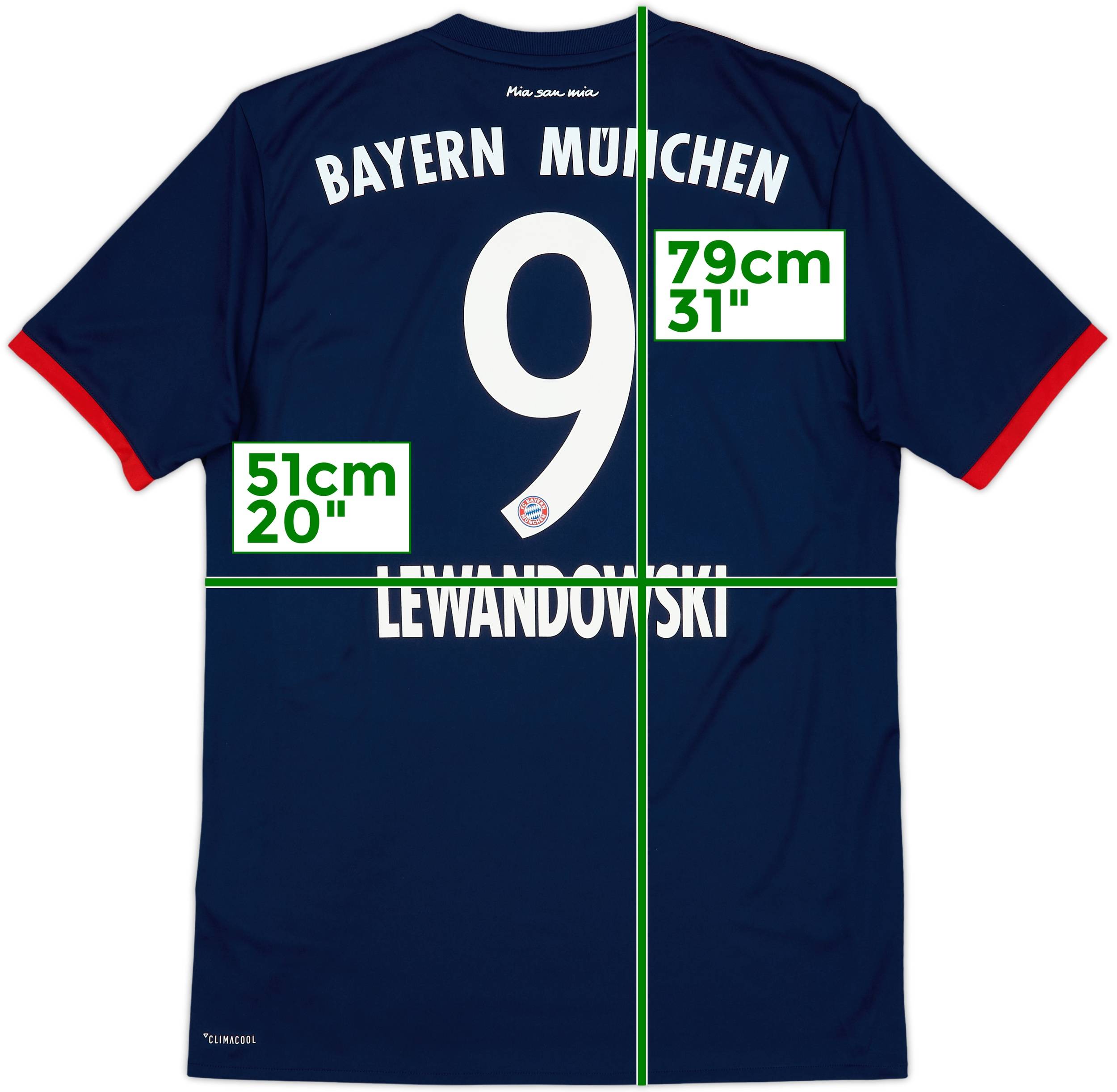 2017-18 Bayern Munich Away Shirt Lewandowski #9 10/10 (M)