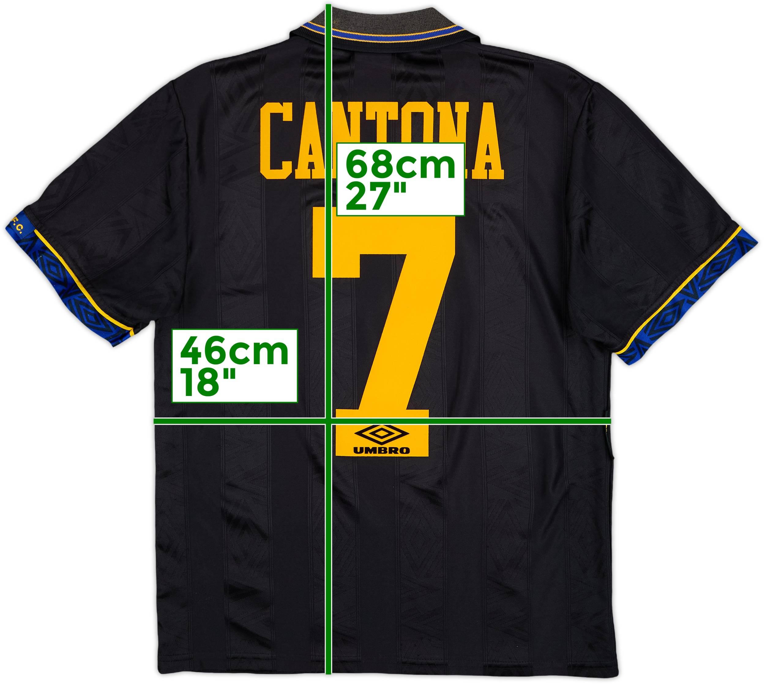 【93/95 Awayモデル】E・カントナ ＃７ マンチェスターユナイテッド 1993-95 Manchester United Away Shirt Cantona #7 - 7/10 - (S)