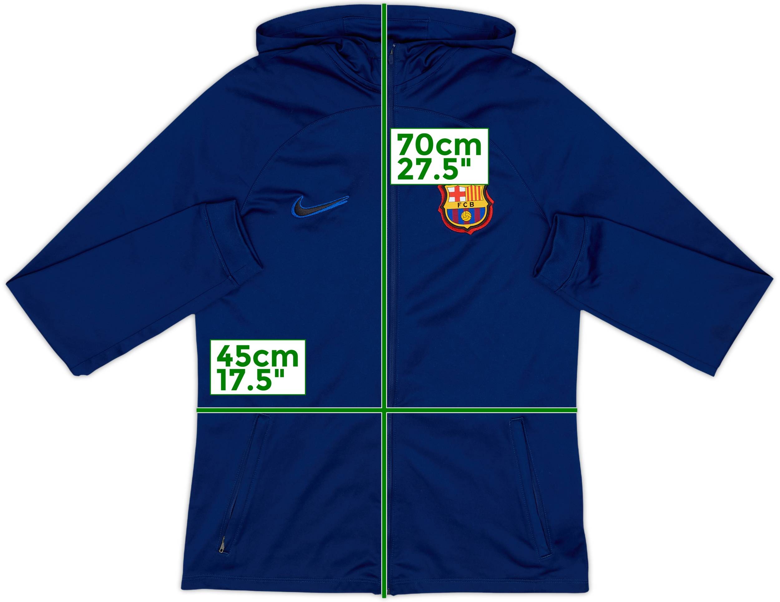 2022-23 Barcelona Nike Hooded Track Jacket - 8/10 - (XL.Boys)