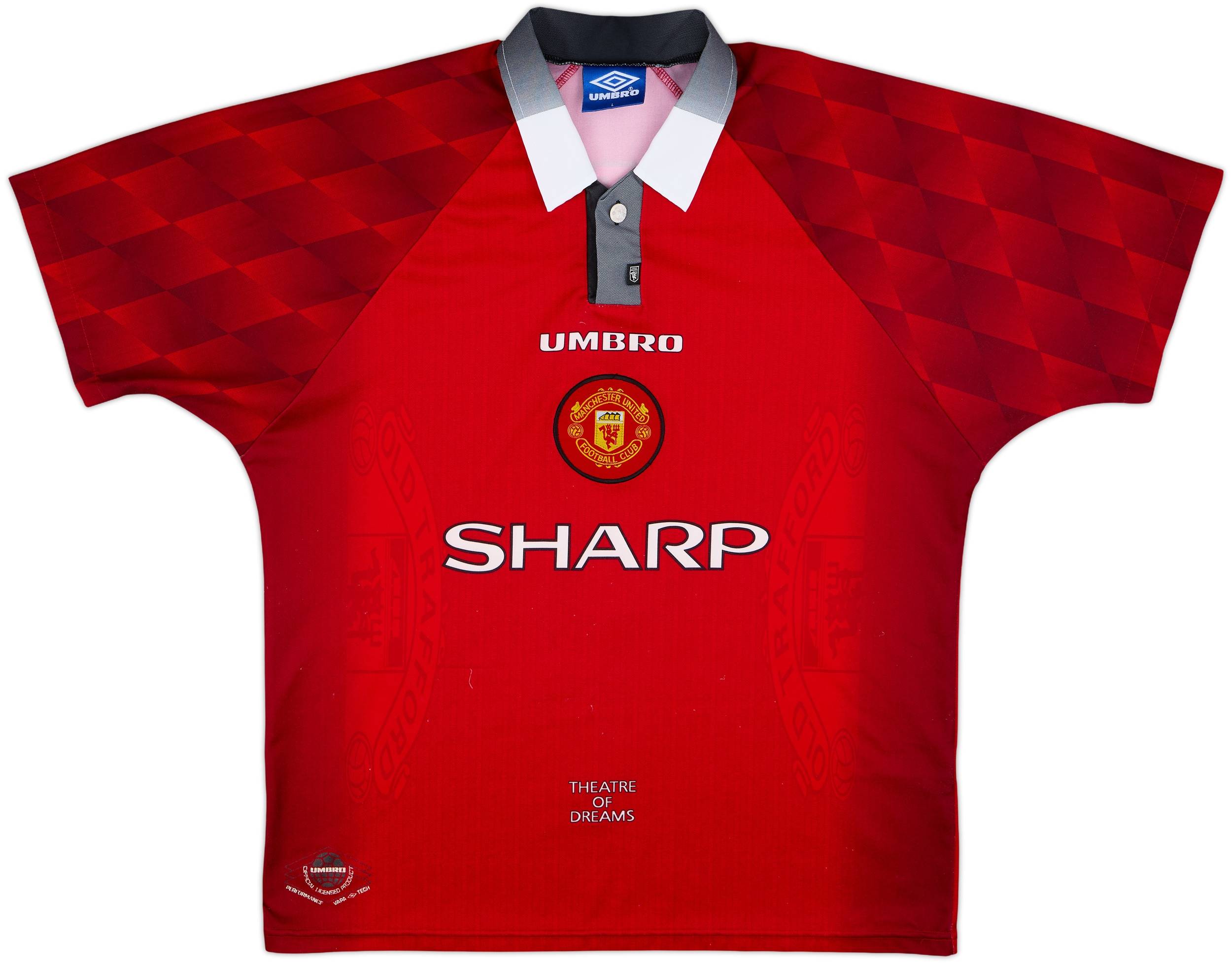 1996-98 Manchester United Home Shirt Cantona #7 - 7/10 - (L)