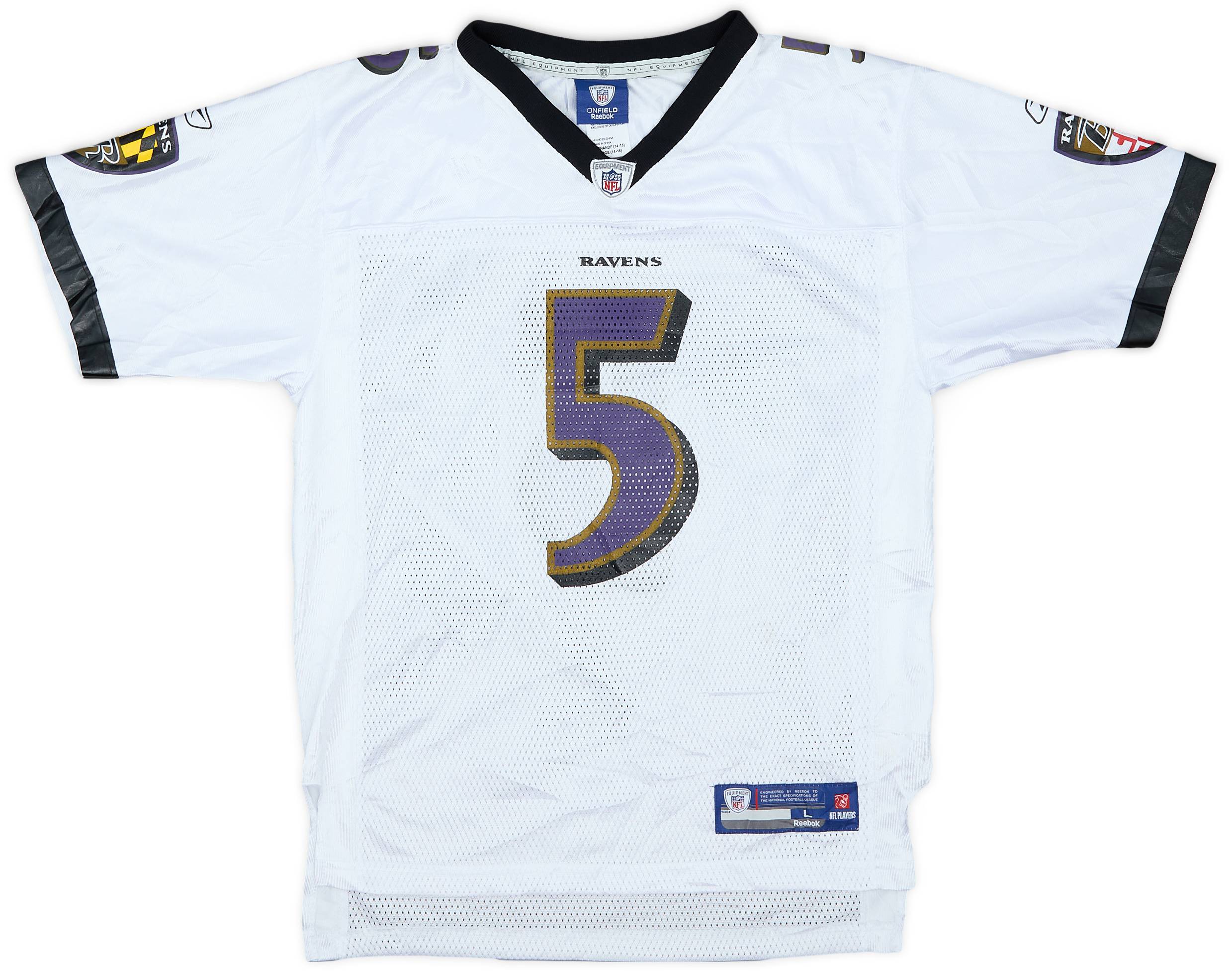 2008-11 Baltimore Ravens Flacco #5 Reebok On Field Away