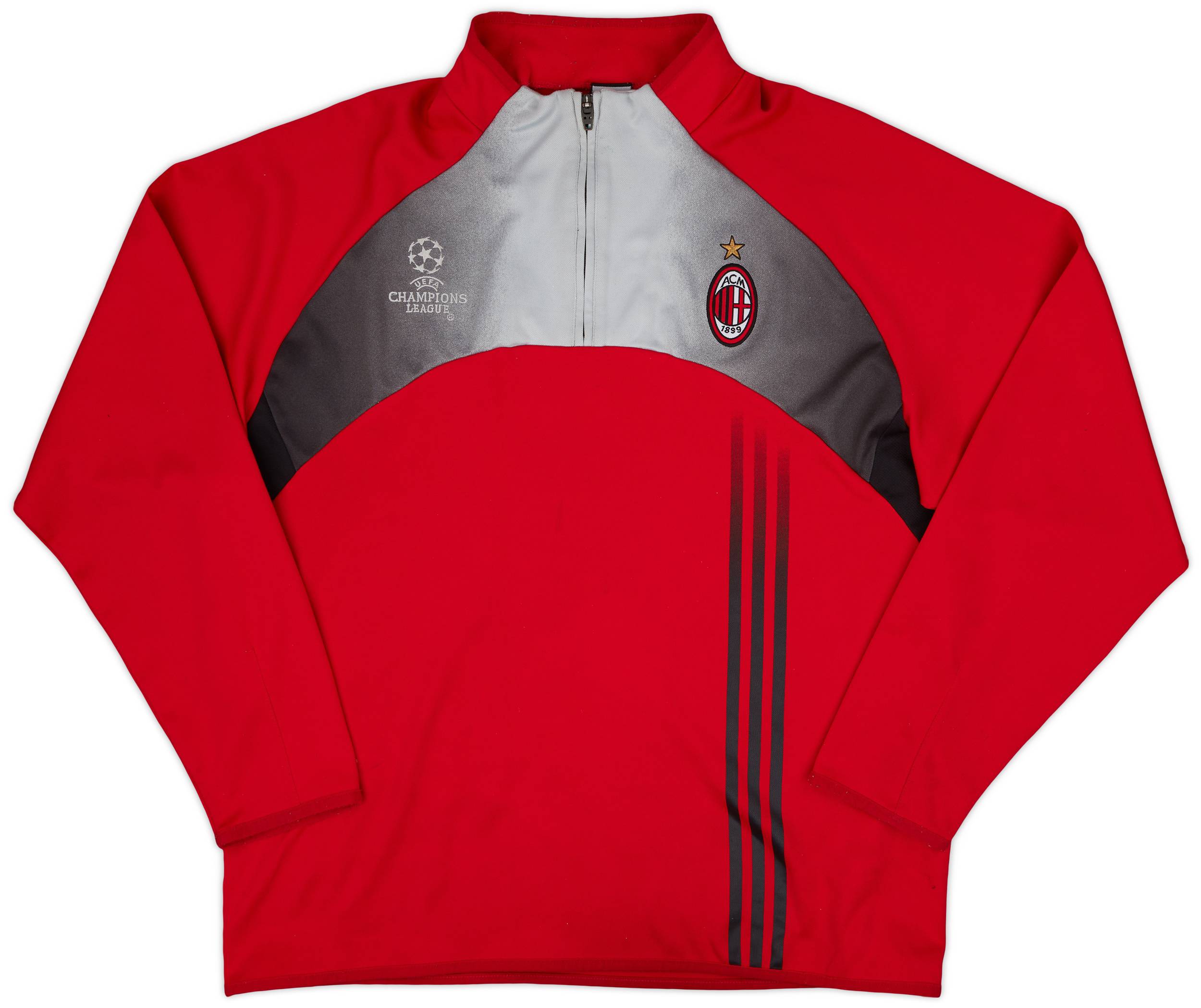 2006-07 AC Milan adidas CL 1/4 Zip Drill Top - 8/10 - (L)