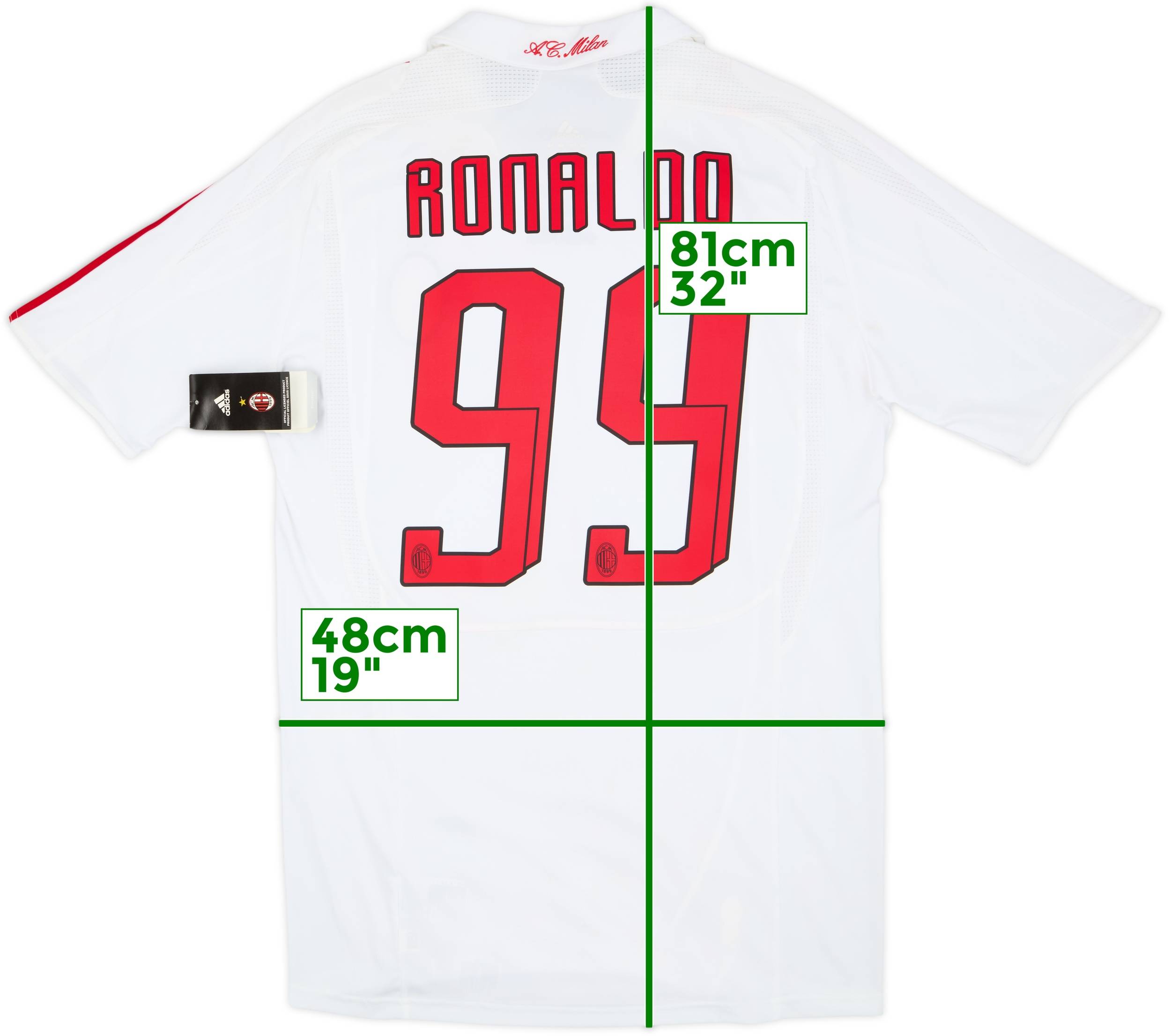 ACミラン Ronaldo 99 シャツ M 2007-08 AC Milan Away Shirt Ronaldo #99 (M)