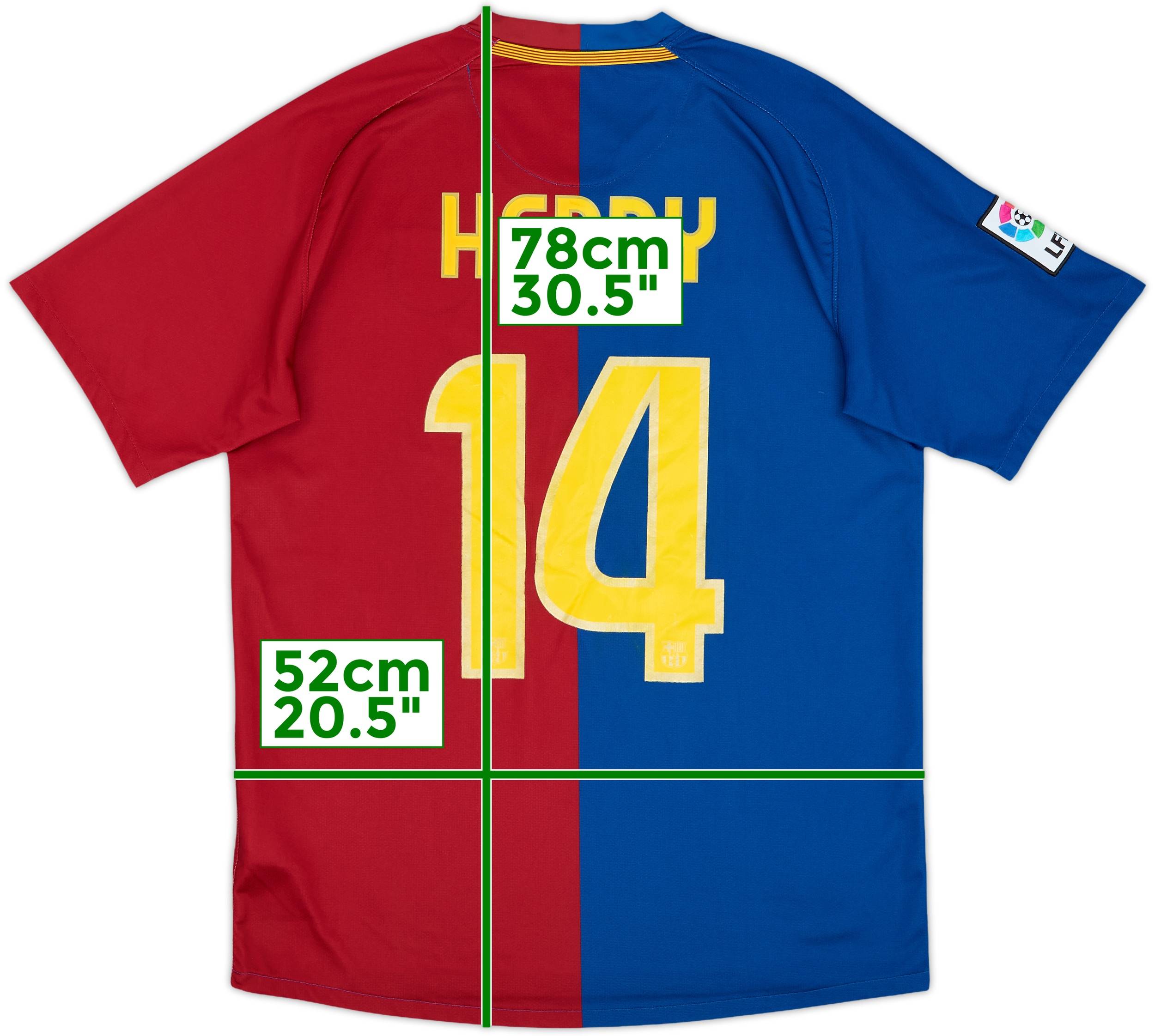 2008-09 Barcelona Home Shirt Henry #14 - 7/10 - (M)
