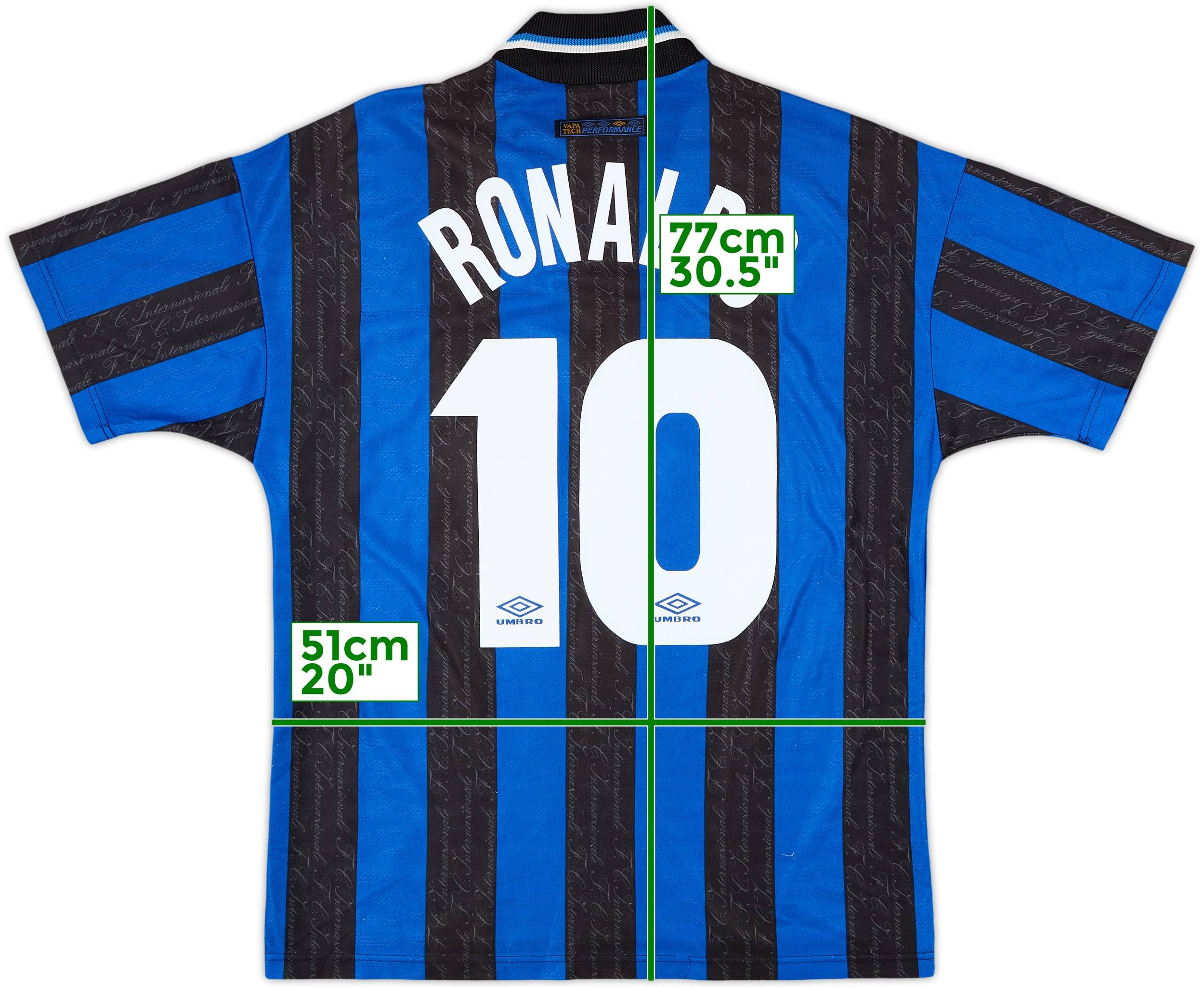 1997-98 Inter Milan Home Shirt Ronaldo #10 - 8/10 - (M)
