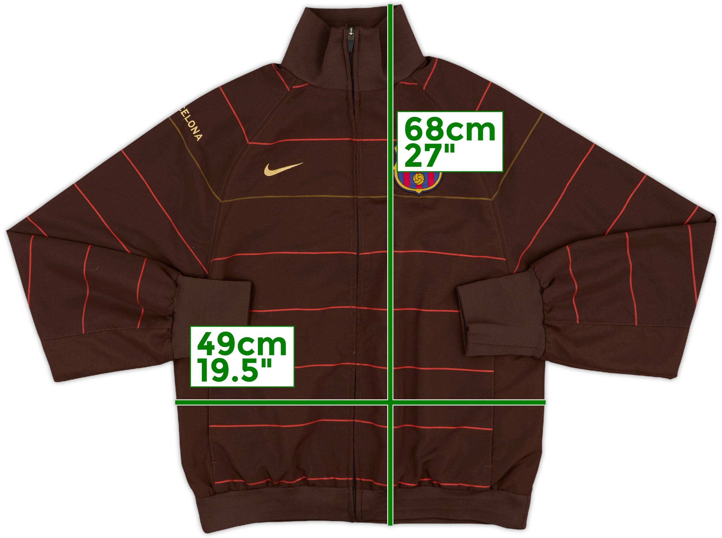 NIKE 08-09 バルセロナ トラックジャケット トレーニング ブラウン 2008-09 Barcelona Nike Track Jacket - 8/10 - (S)