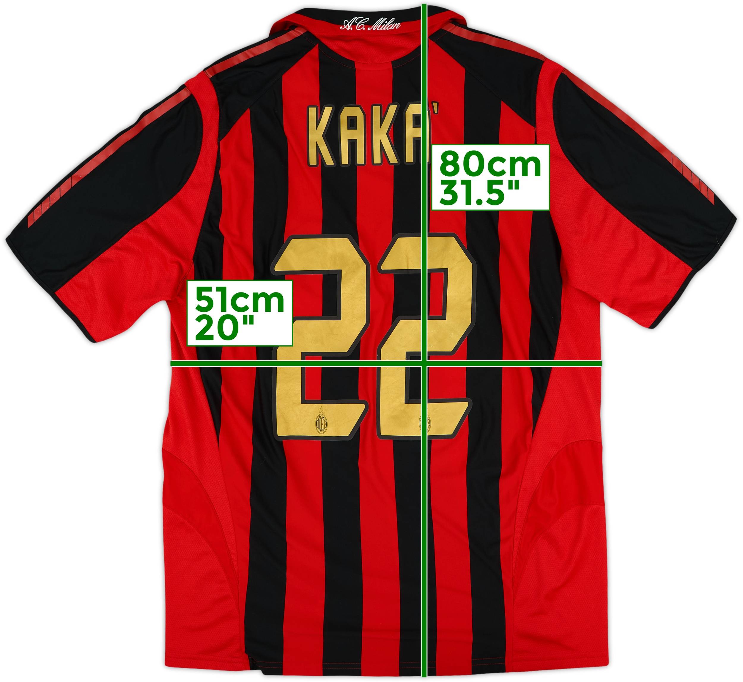 2005-06 AC Milan Home Shirt Kaka #22 - 8/10 - (L)