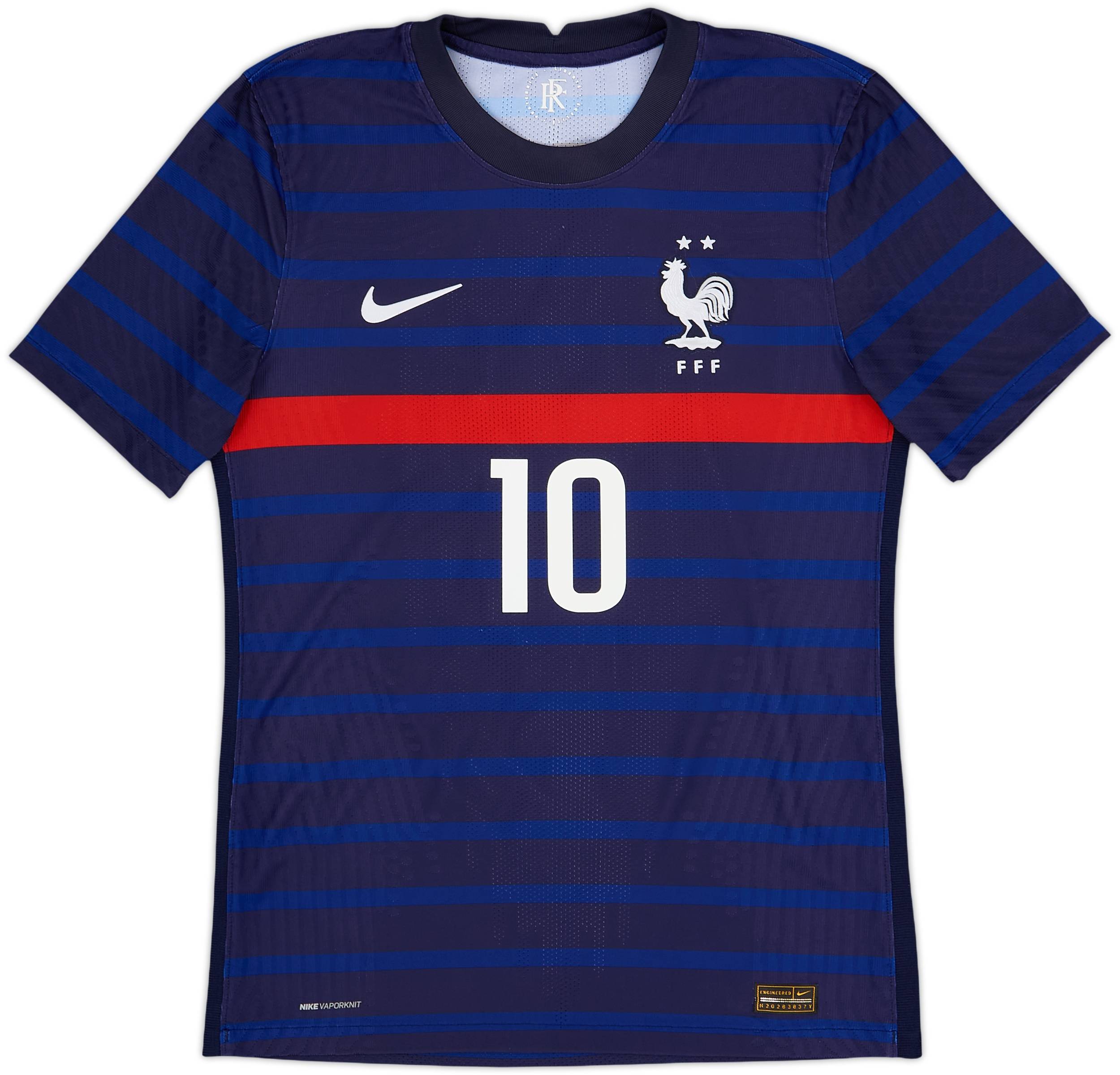2020-21 France Authentic Home Shirt Mbappe #10 - 6/10 - (S)