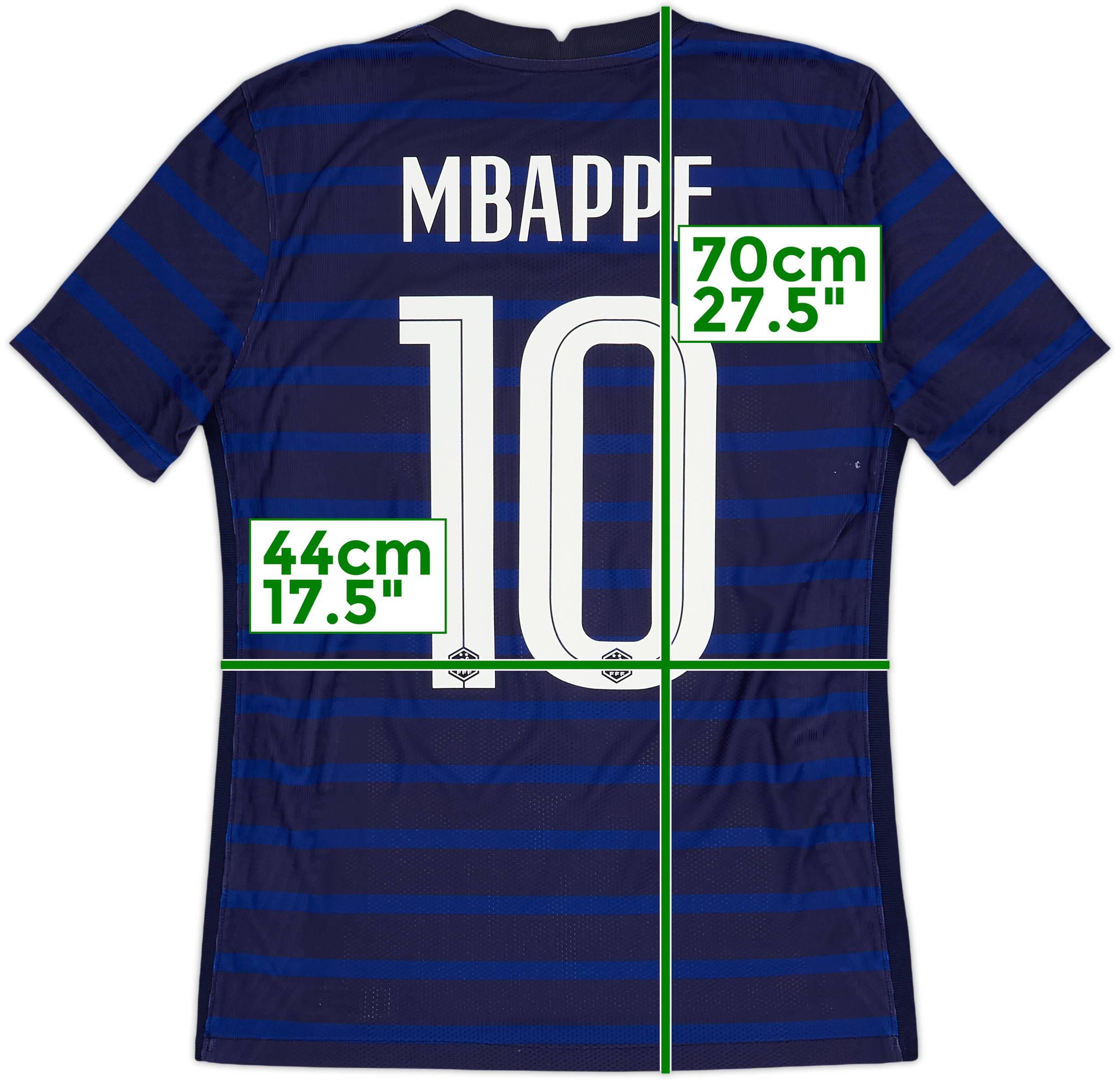 2020-21 France Authentic Home Shirt Mbappe #10 - 6/10 - (S)