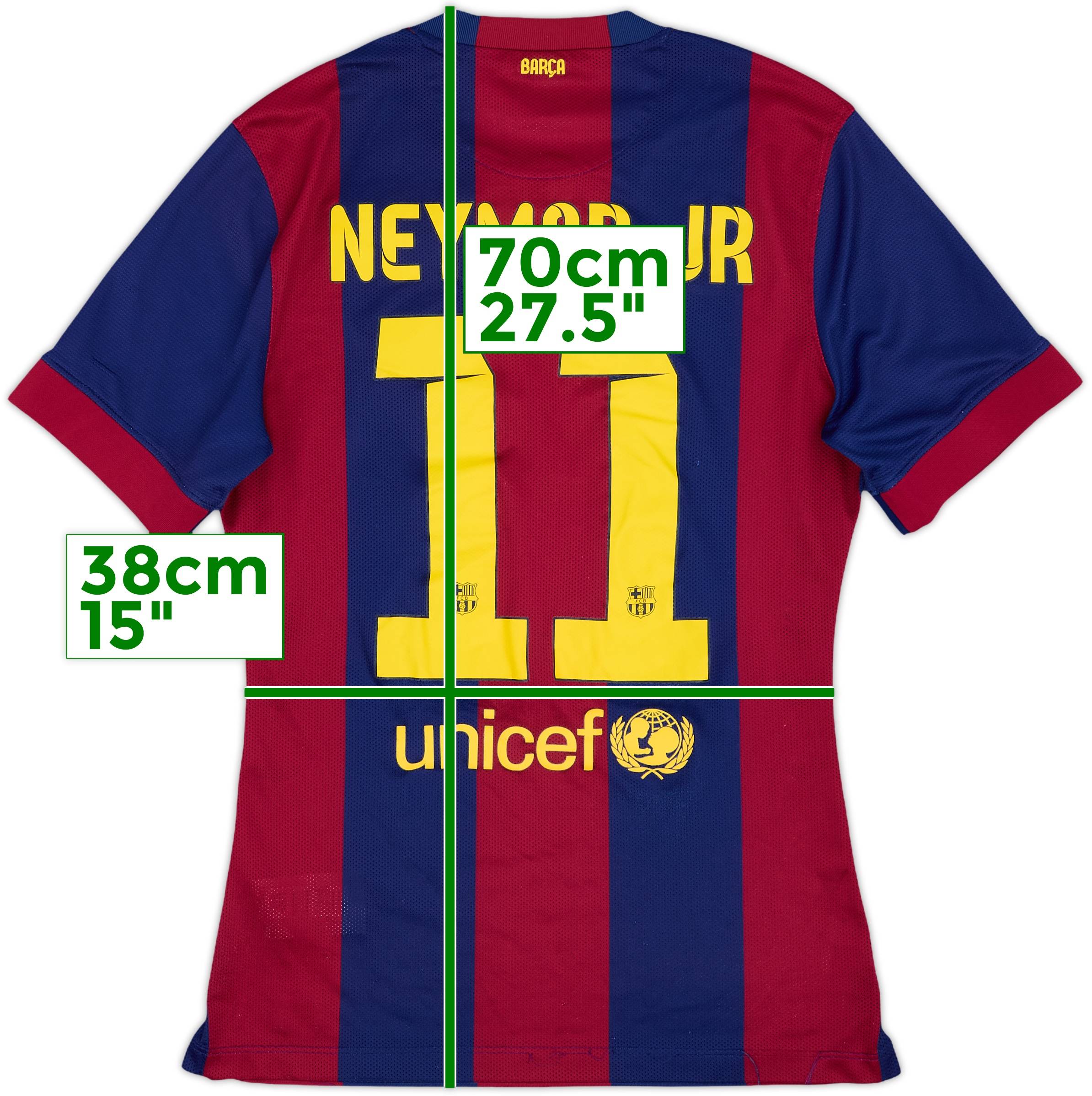 2014-15 Barcelona Authentic Home Shirt Neymar Jr #11 - 6/10 - (S)