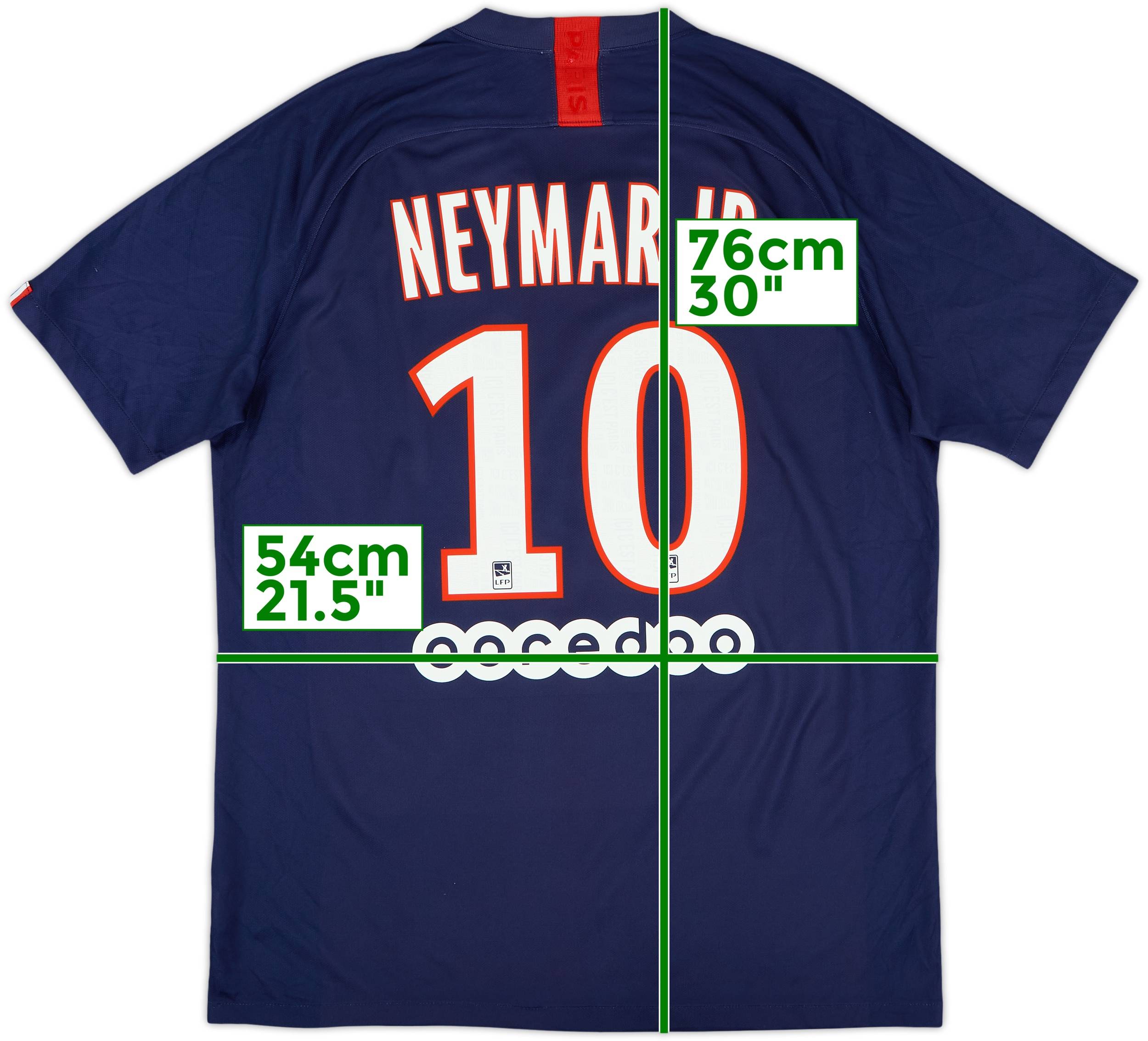 2019-20 Paris Saint-Germain Home Shirt Neymar Jr #10 - 7/10 - (L)