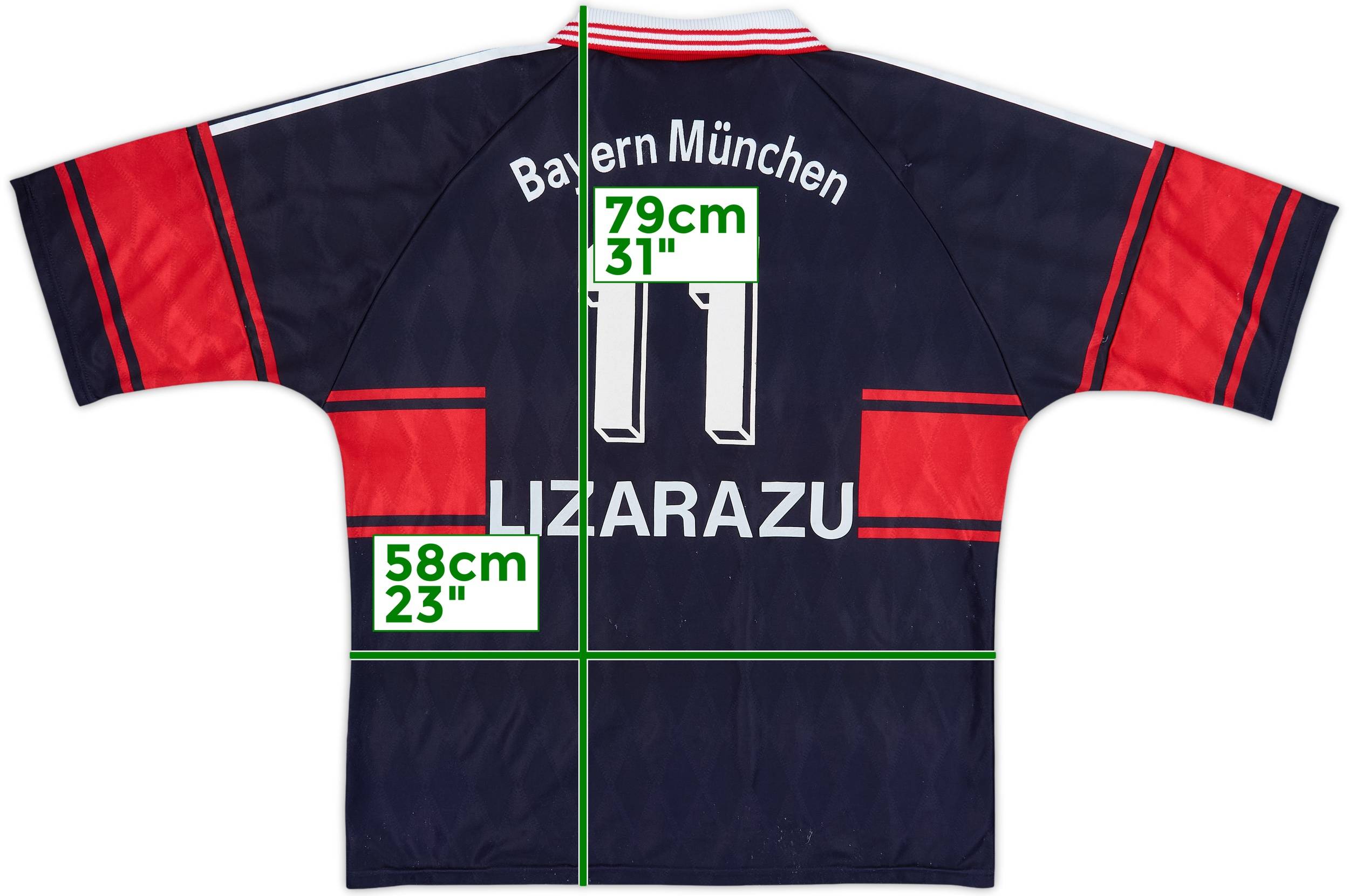 1997-99 Bayern Munich Home Shirt Lizarazu #11 - 8/10 - (XL)