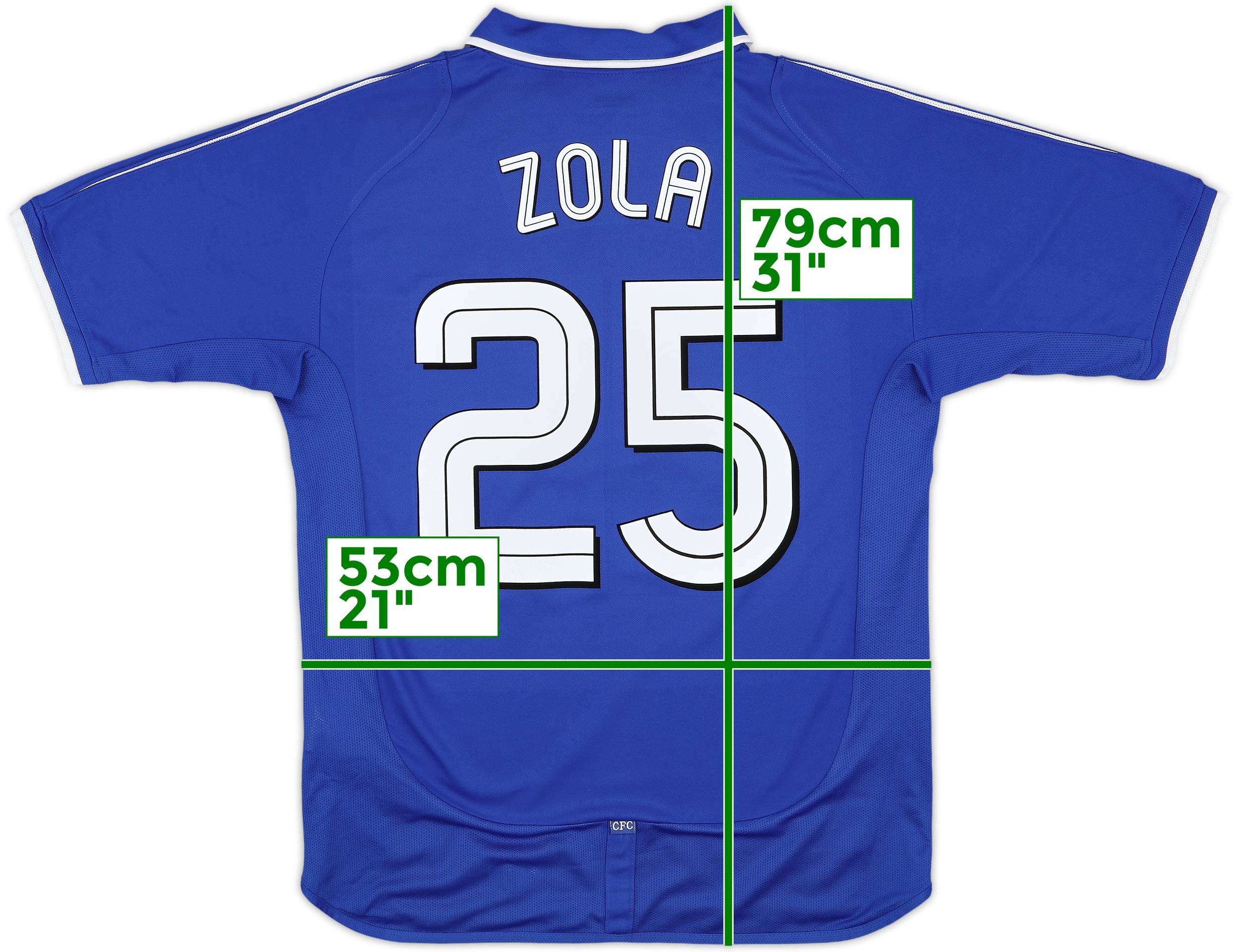 パルマーユニフォームゾラZOLA 2001-03 Chelsea Home Shirt Zola #25 - 9/10 - (M)