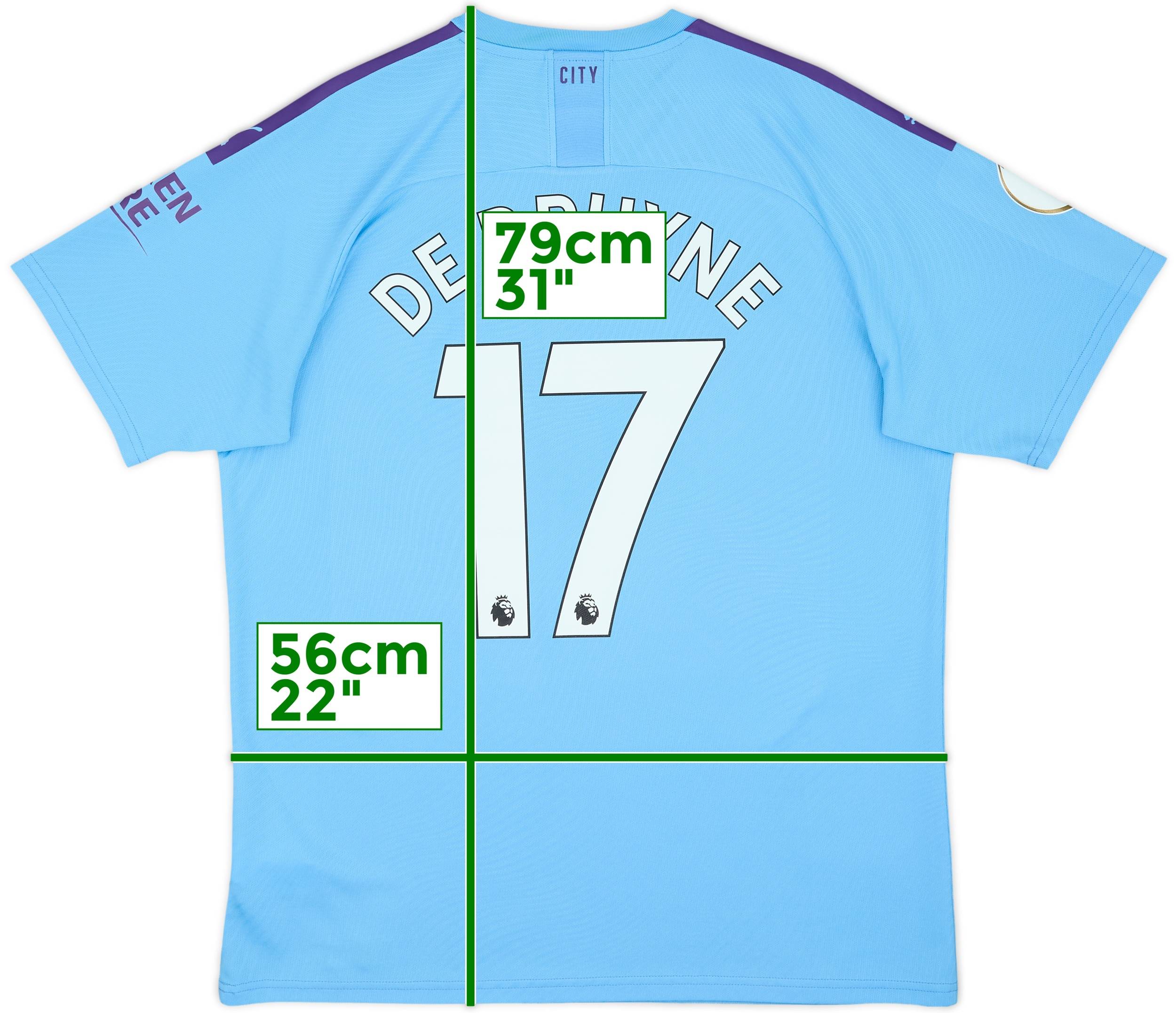 2019-20 Manchester City Home Shirt De Bruyne #17 - 10/10 - (XL)
