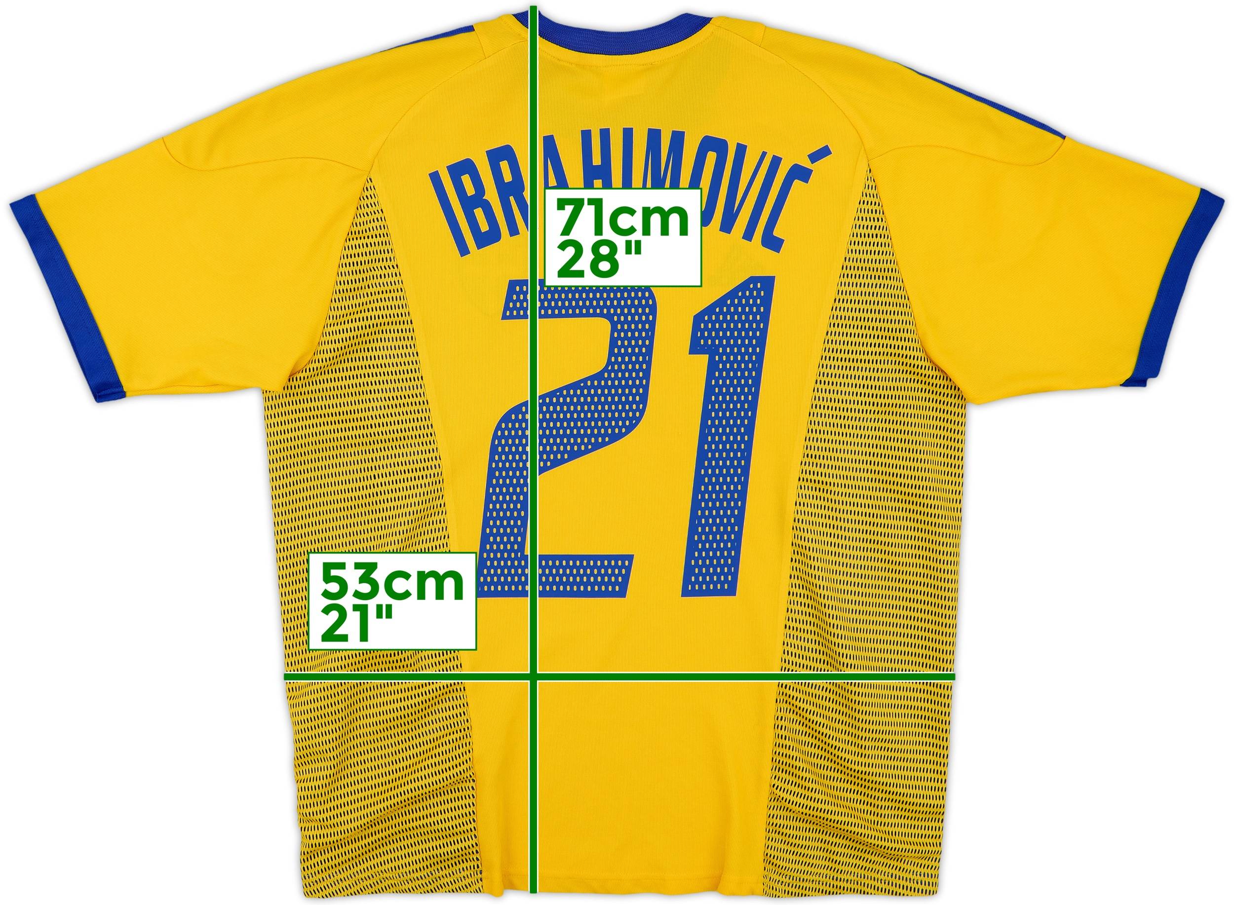 2002-03 Sweden Home Shirt Ibrahimovic #21 - 8/10 - (L)