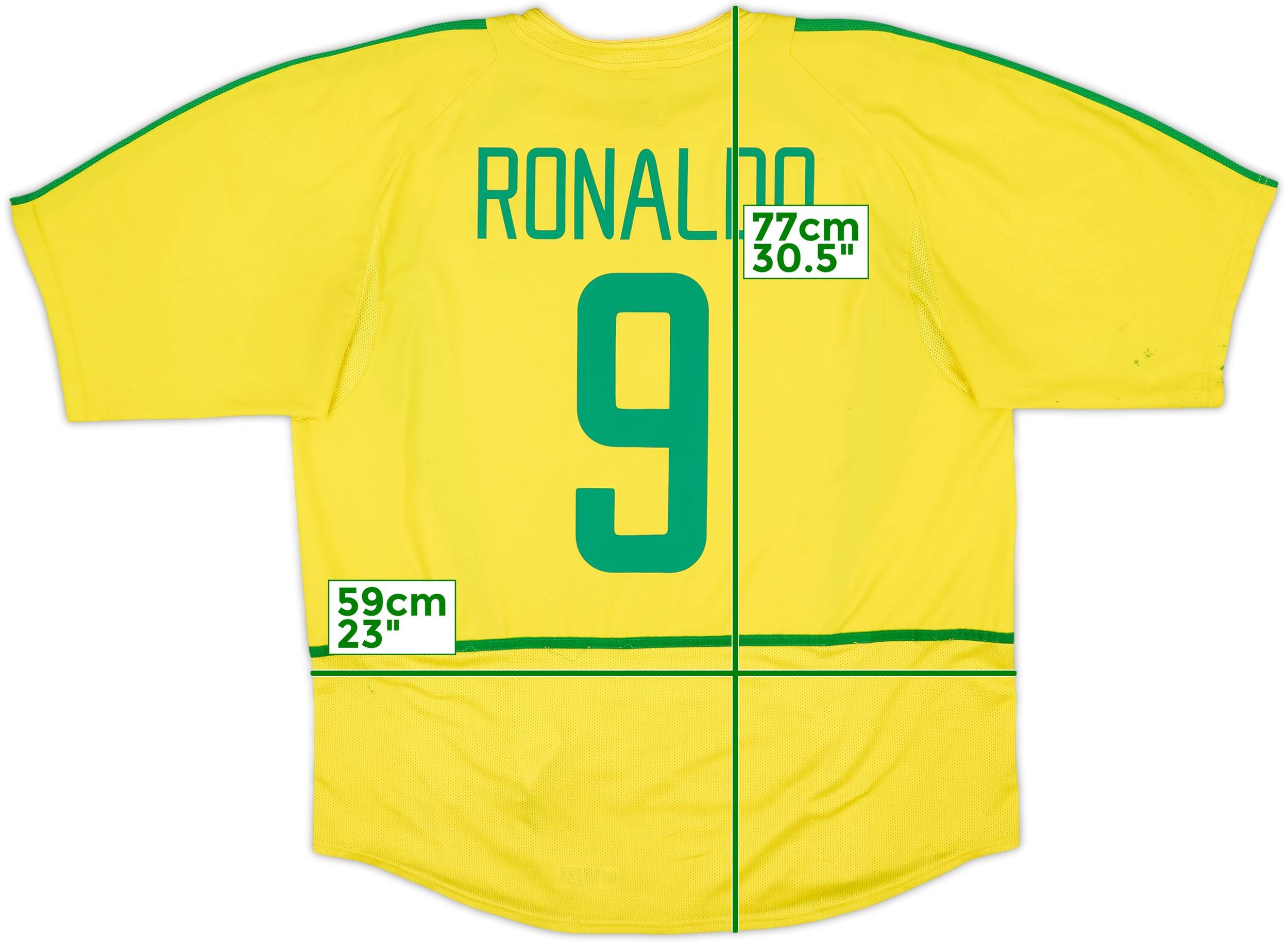 2002-04 Brazil Home Shirt Ronaldo #9 - 4/10 - (XL)