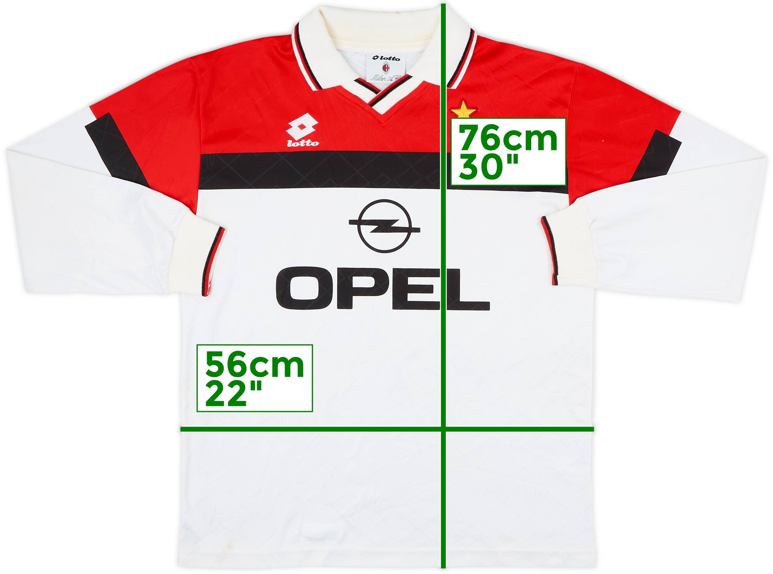 1994-95 AC Milan Away L/S Shirt - 9/10 - (L)