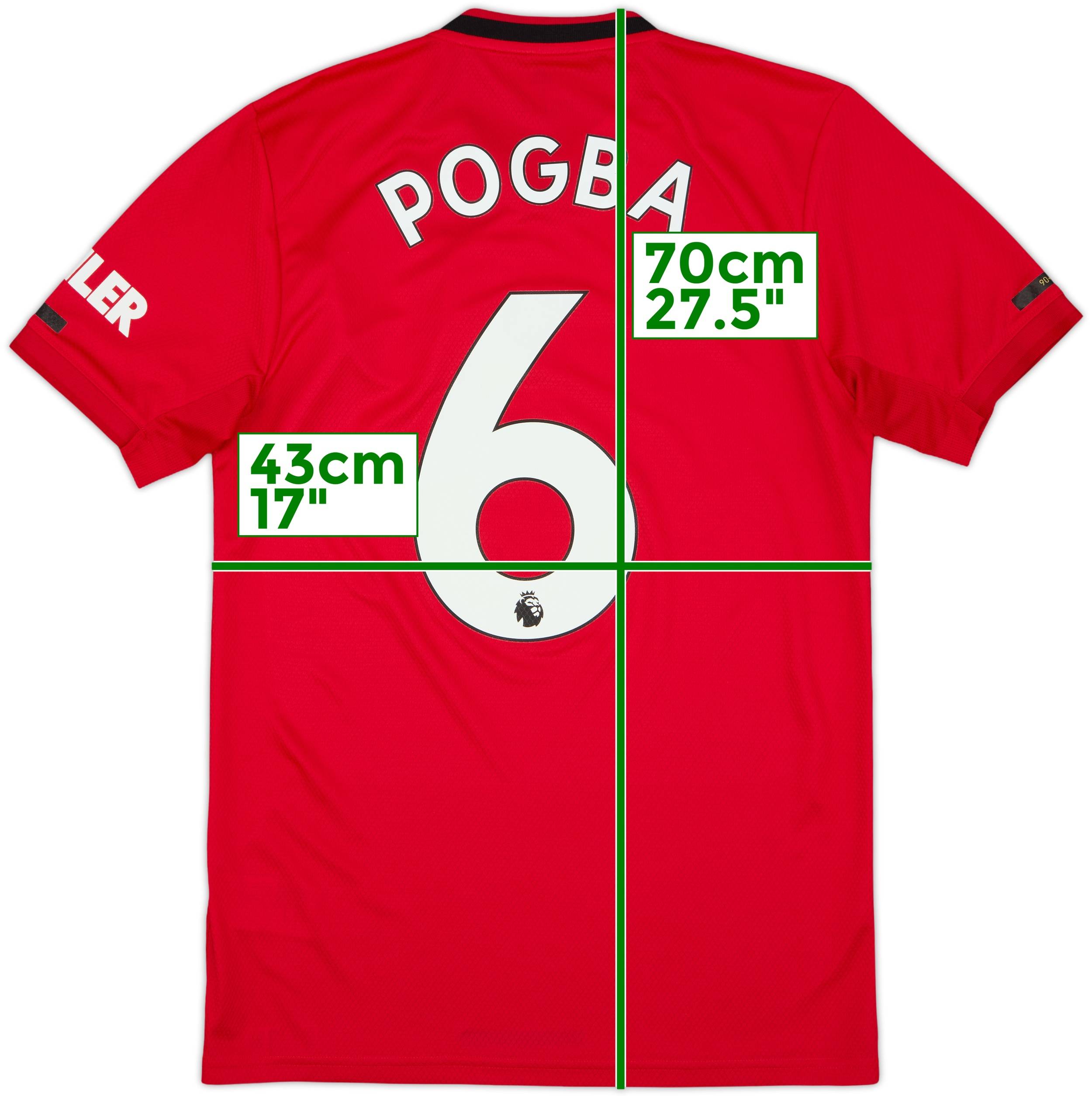 2019-20 Manchester United Home Shirt Pogba #6 - 9/10 - (S)