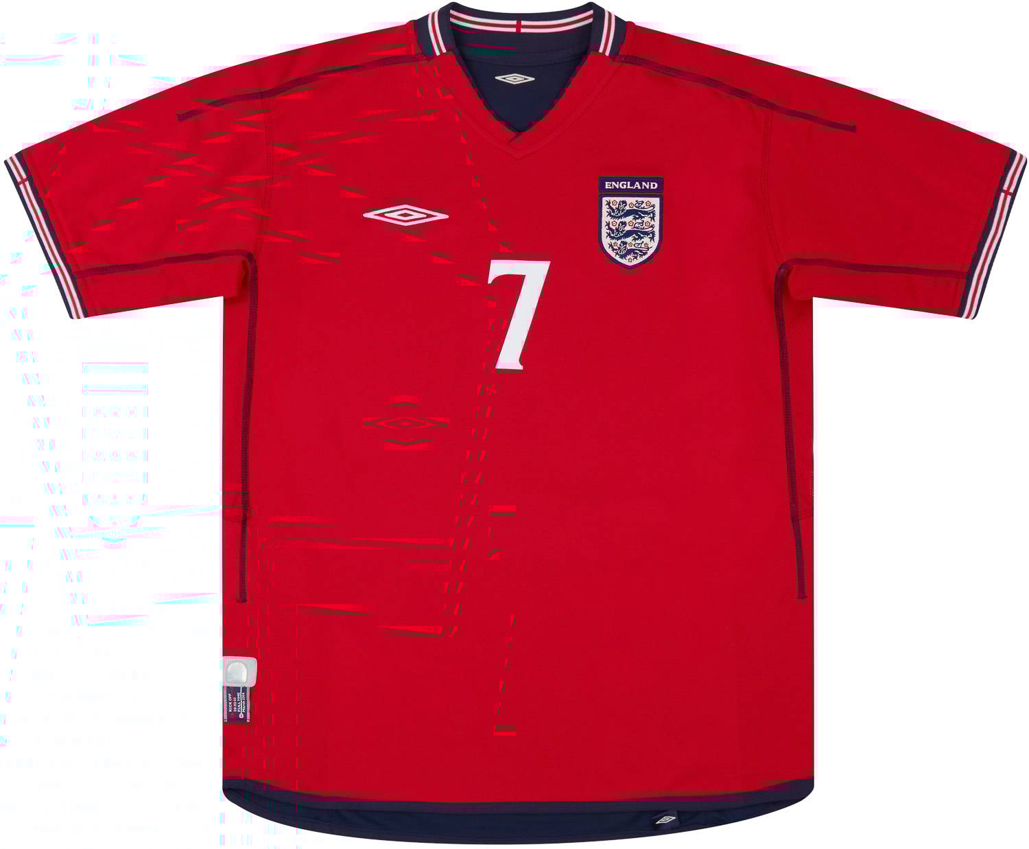 2002-04 England Away Shirt Beckham #7