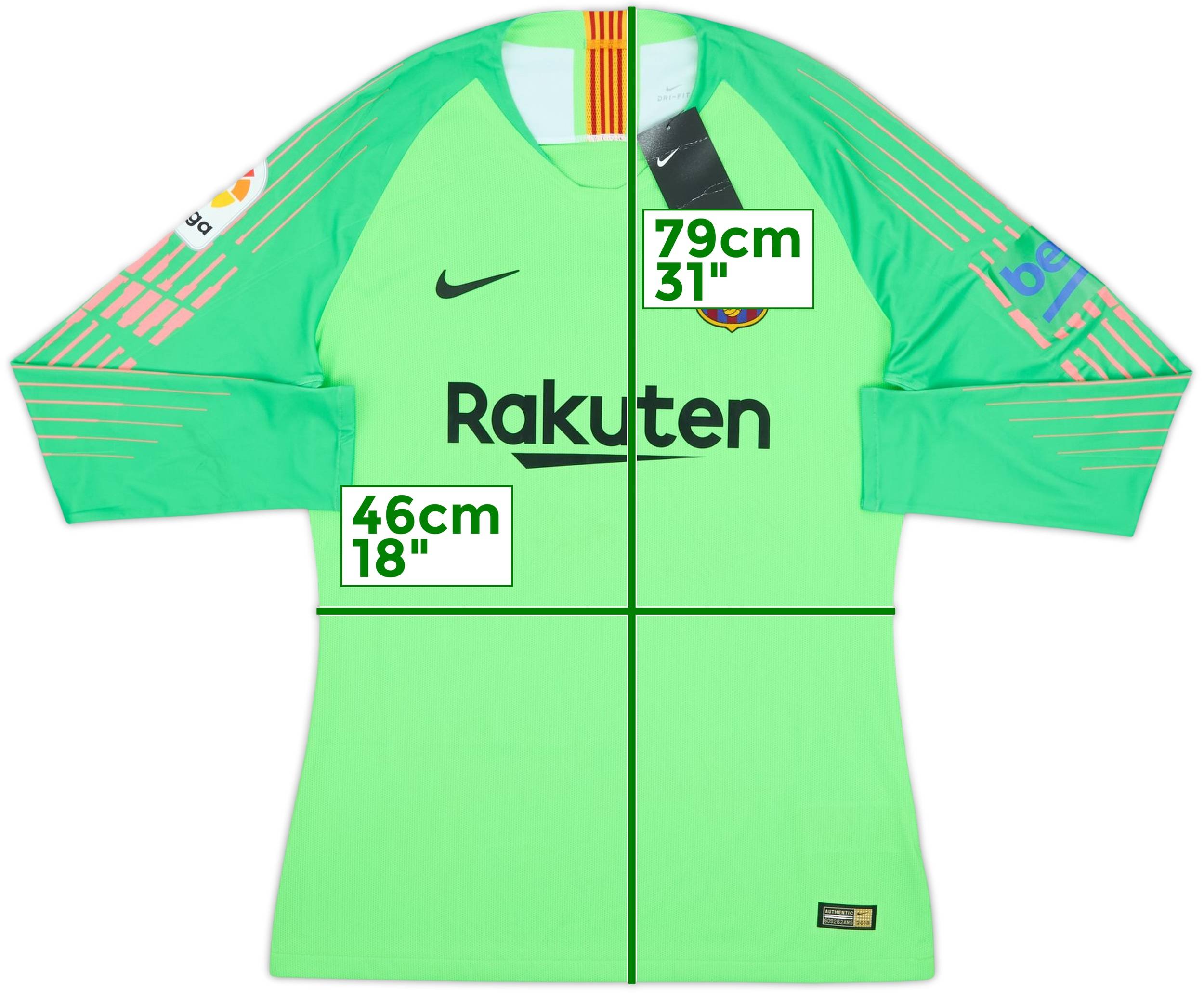 ウェア Barcelona GK Shirt (L) NWT 2018-19 Barcelona Authentic GK Shirt (L)