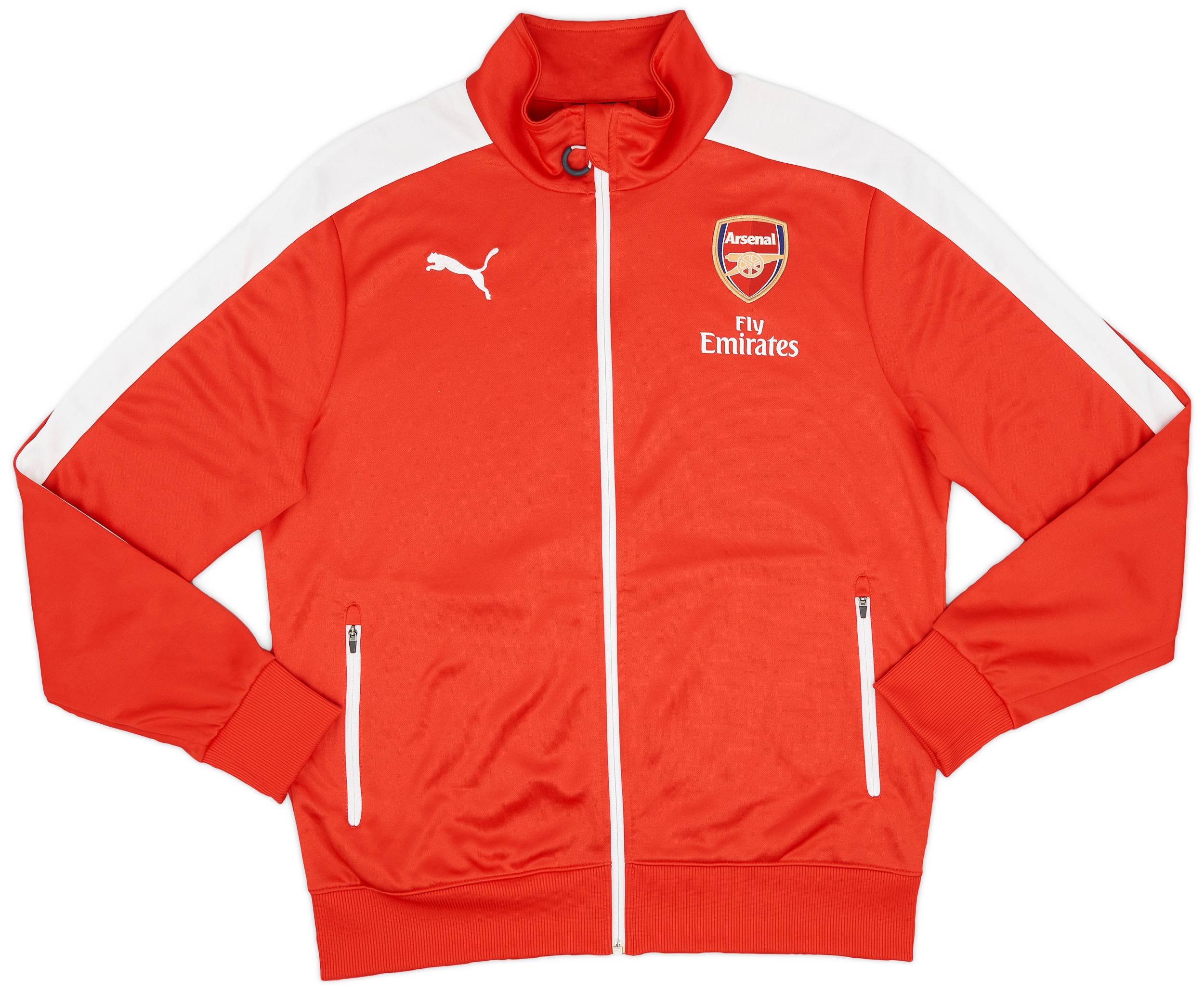 15-16 arsenal FC PUMA HARFJIP jacket M 赤 Puma Arsenal FC Mens 1/4 Zip Pullover Medium Fly Emirates