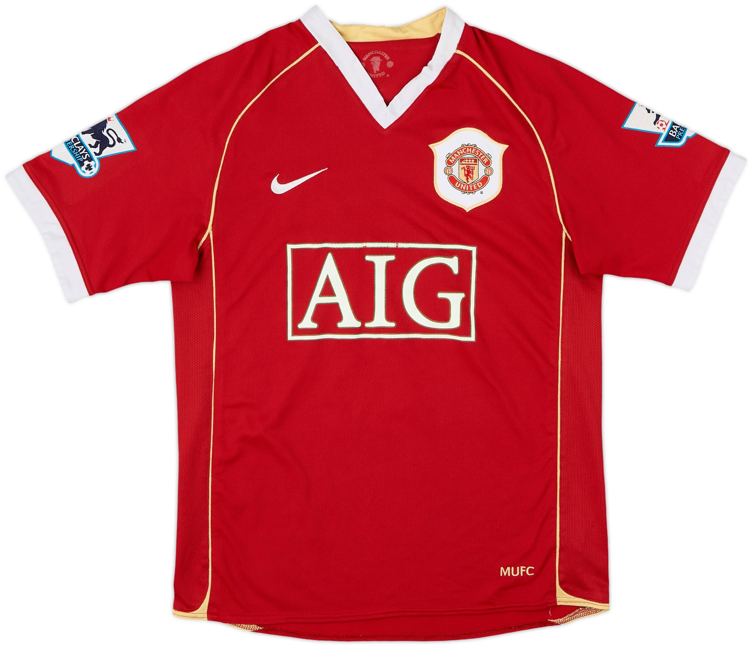 MANCHESTER UNITED 2006 2007 HOME FOOTBALL SHIRT JERSEY NIKE # 7 RONALDO L/S