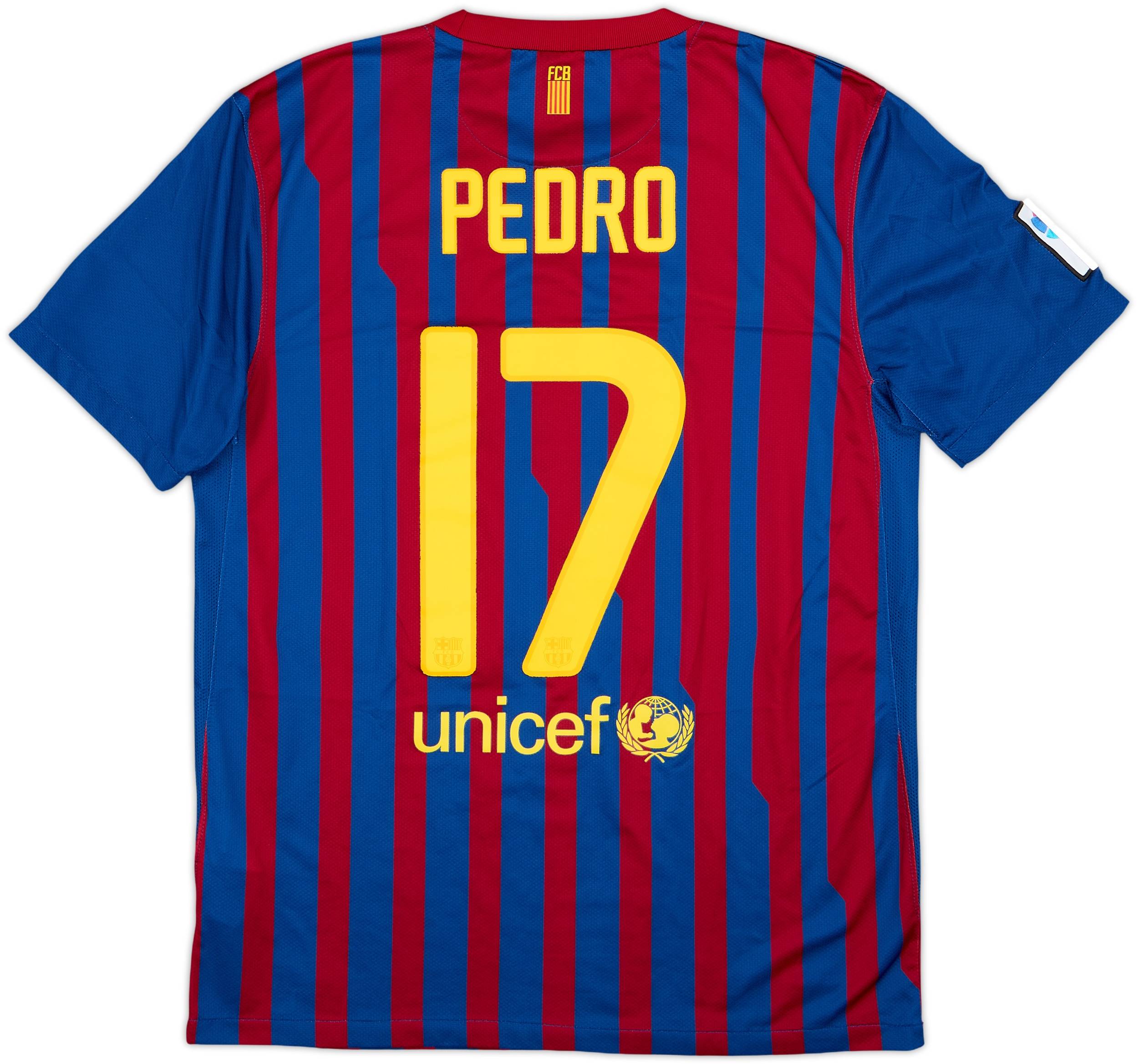 2011-12 Barcelona Home Shirt Pedro #17 - 7/10 - (M)