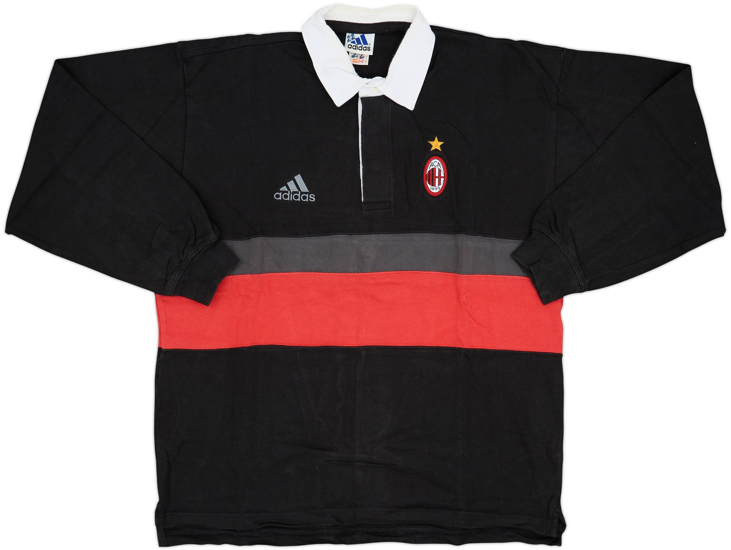 2000-01 AC Milan adidas Polo L/S Shirt - 9/10 - (M)