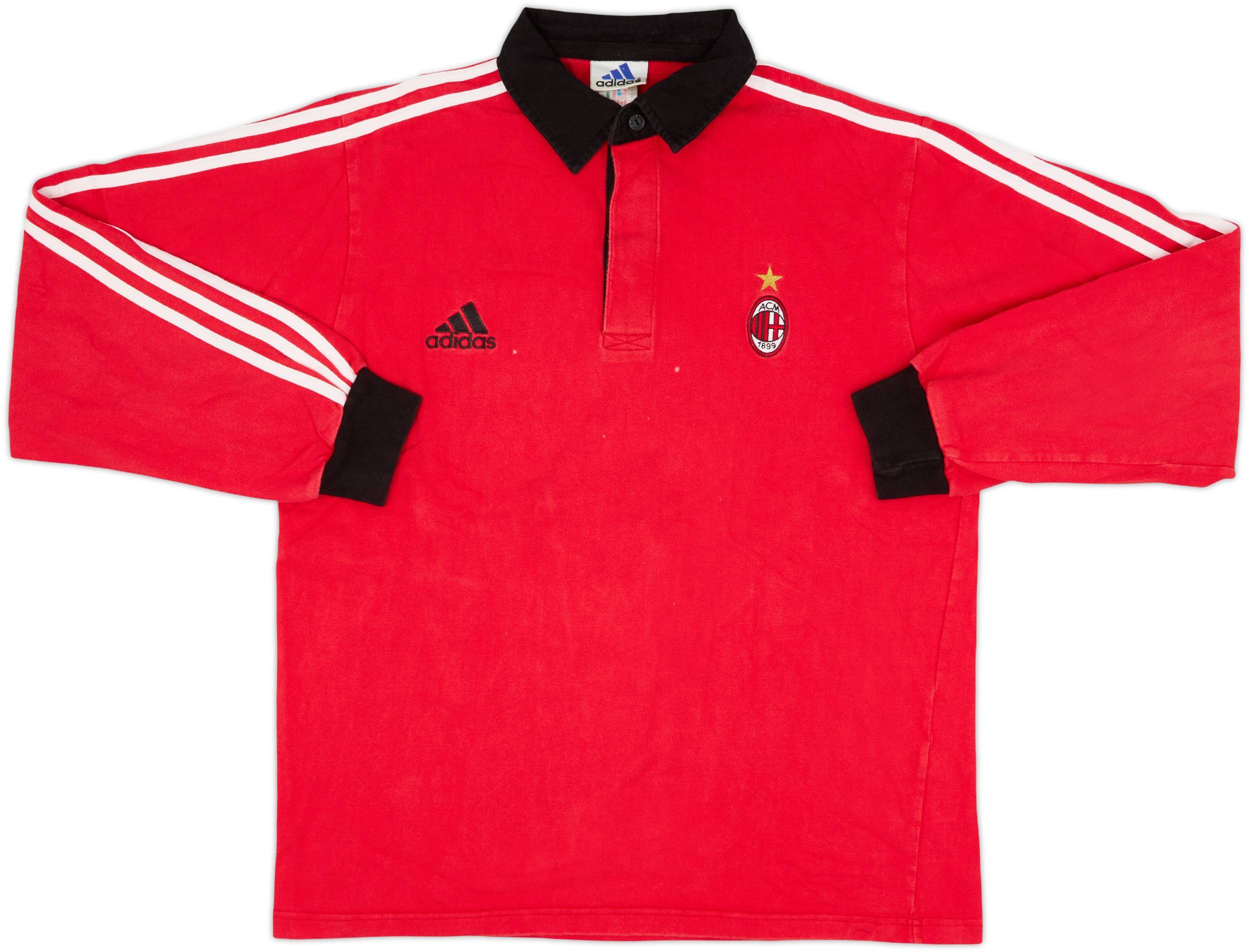 1999-00 AC Milan adidas Polo L/S Shirt - 6/10 - (M)