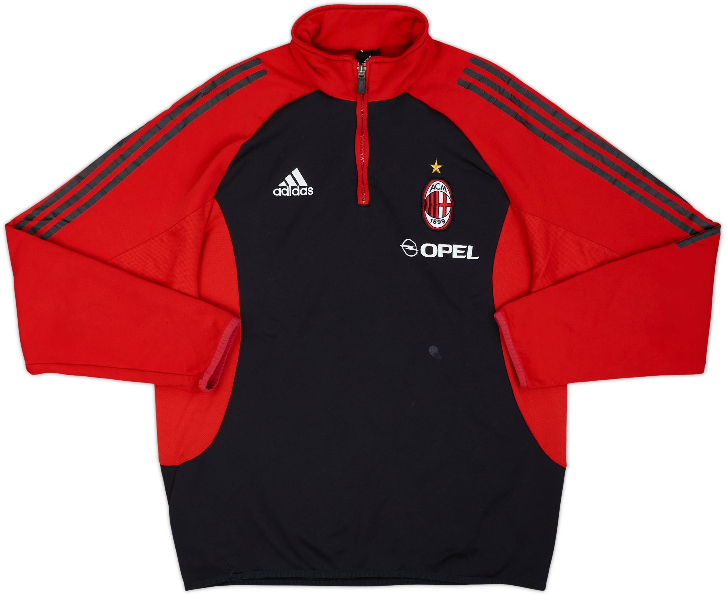 2002-03 AC Milan Player Issue adidas 1/4 Zip Drill Top - 7/10 - (L)