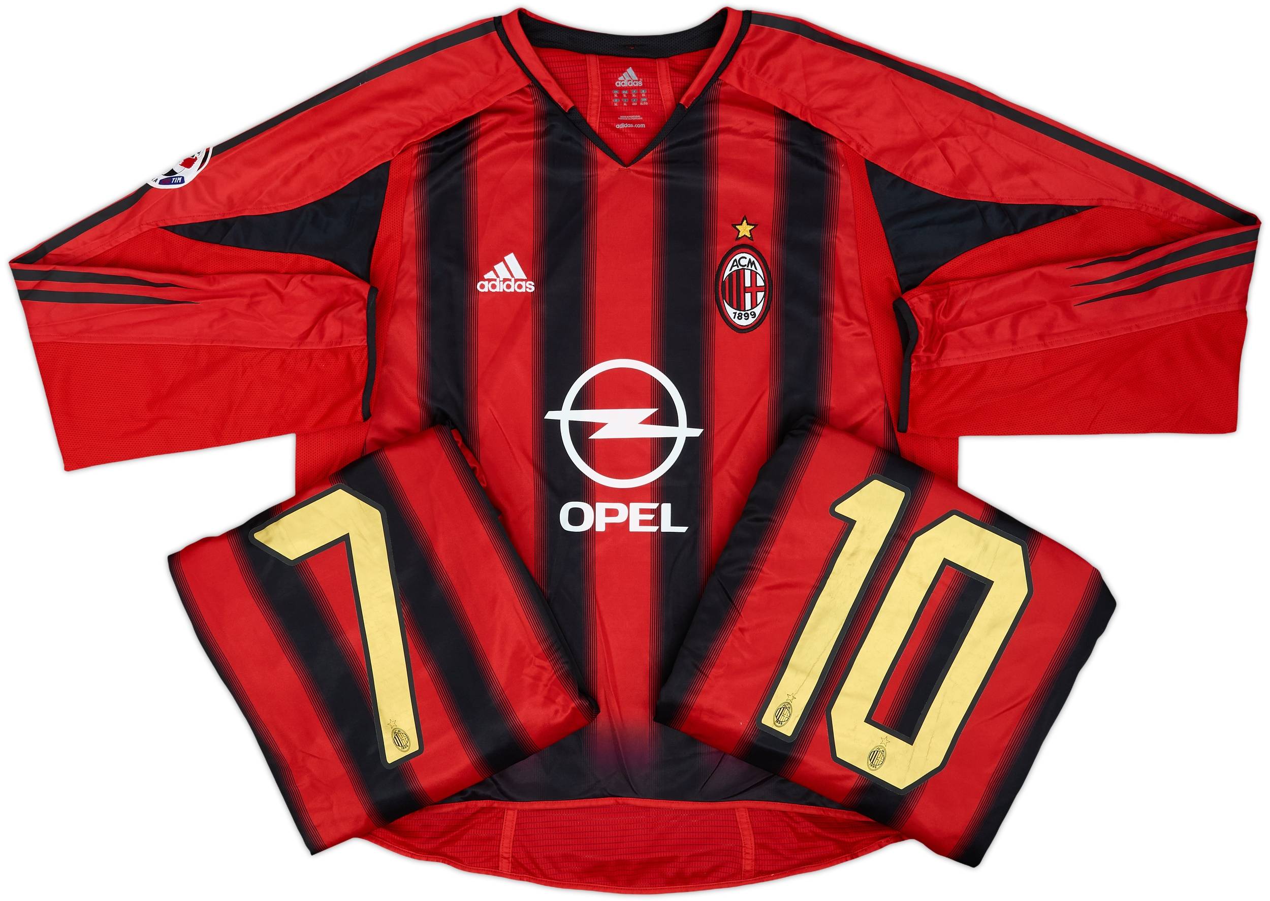 2004-05 AC Milan Player Issue Home L/S Shirt - 5/10 - (XL)