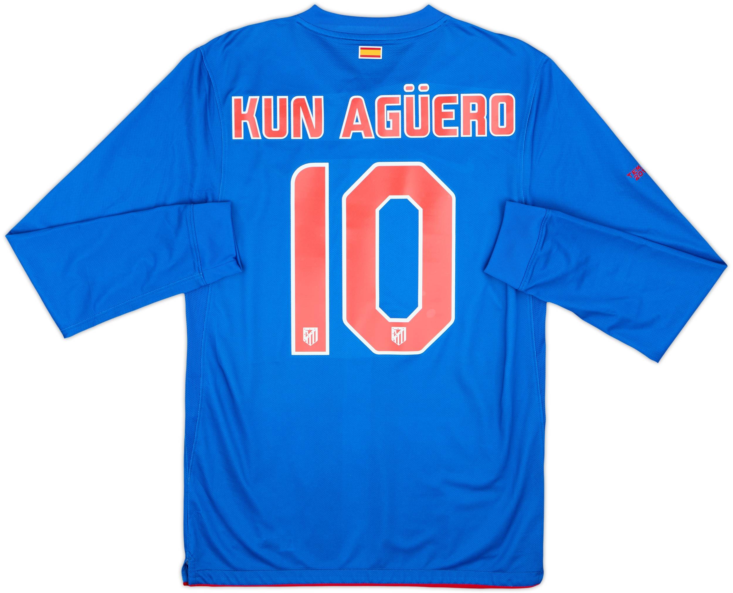 2010-11 Atletico Madrid Player Issue Away L/S Shirt Kun Aguero #10 - 10/10 - (S)