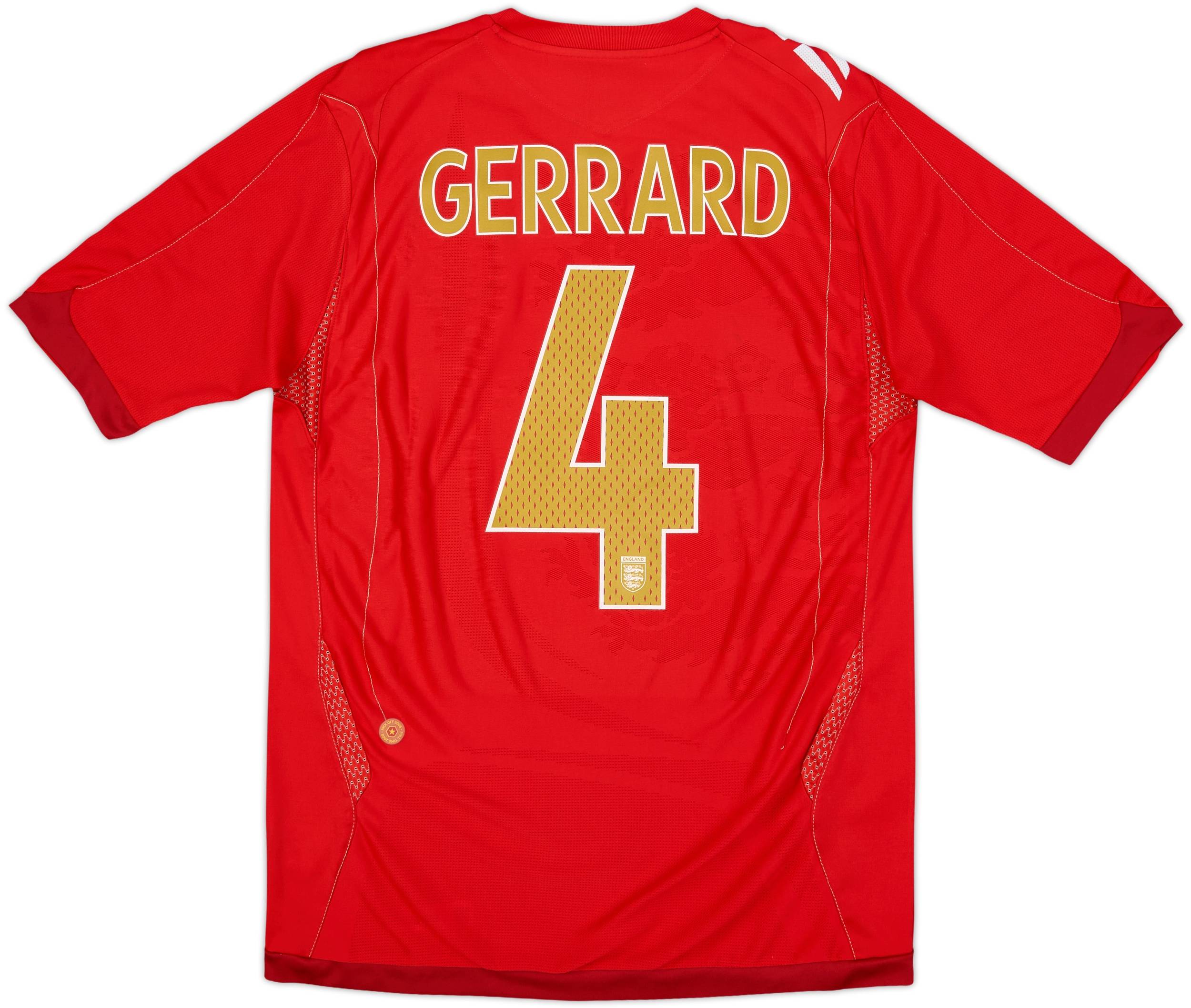 2006-08 England Away Shirt Gerrard #4