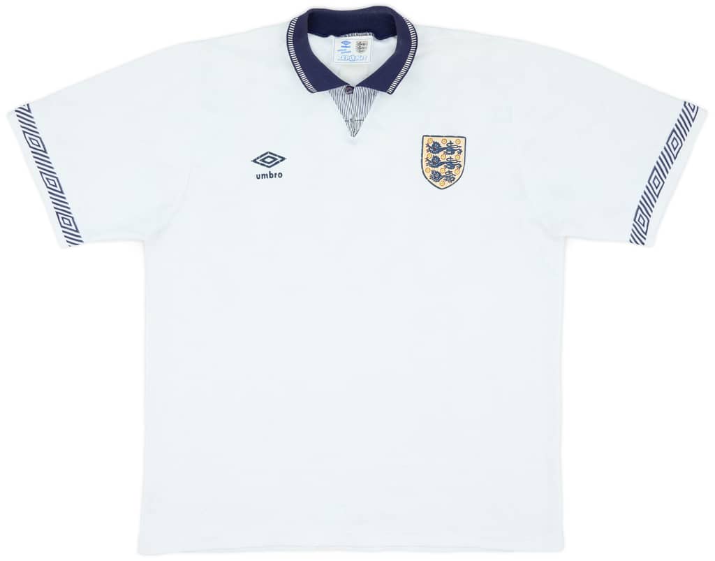 1990-92 England Home Shirt - 6/10 - (XL)