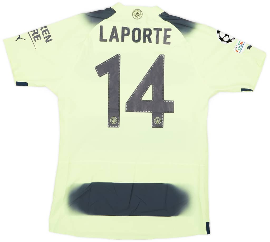 2022-23 Manchester City Match Issue Champions League Third Shirt Laporte #14