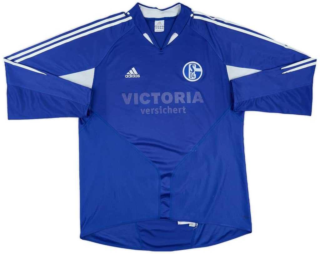 2004-05 Schalke Home L/S Shirt - 4/10 - (XL)