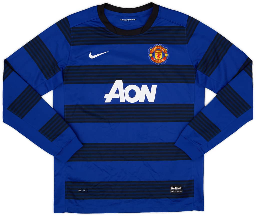 2011-13 Manchester United Away L/S Shirt - 8/10 - (XL.Boys)