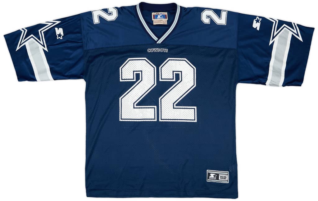 1996-98 Dallas Cowboys Smith #22 Starter Home Jersey - 7/10 - (XL)